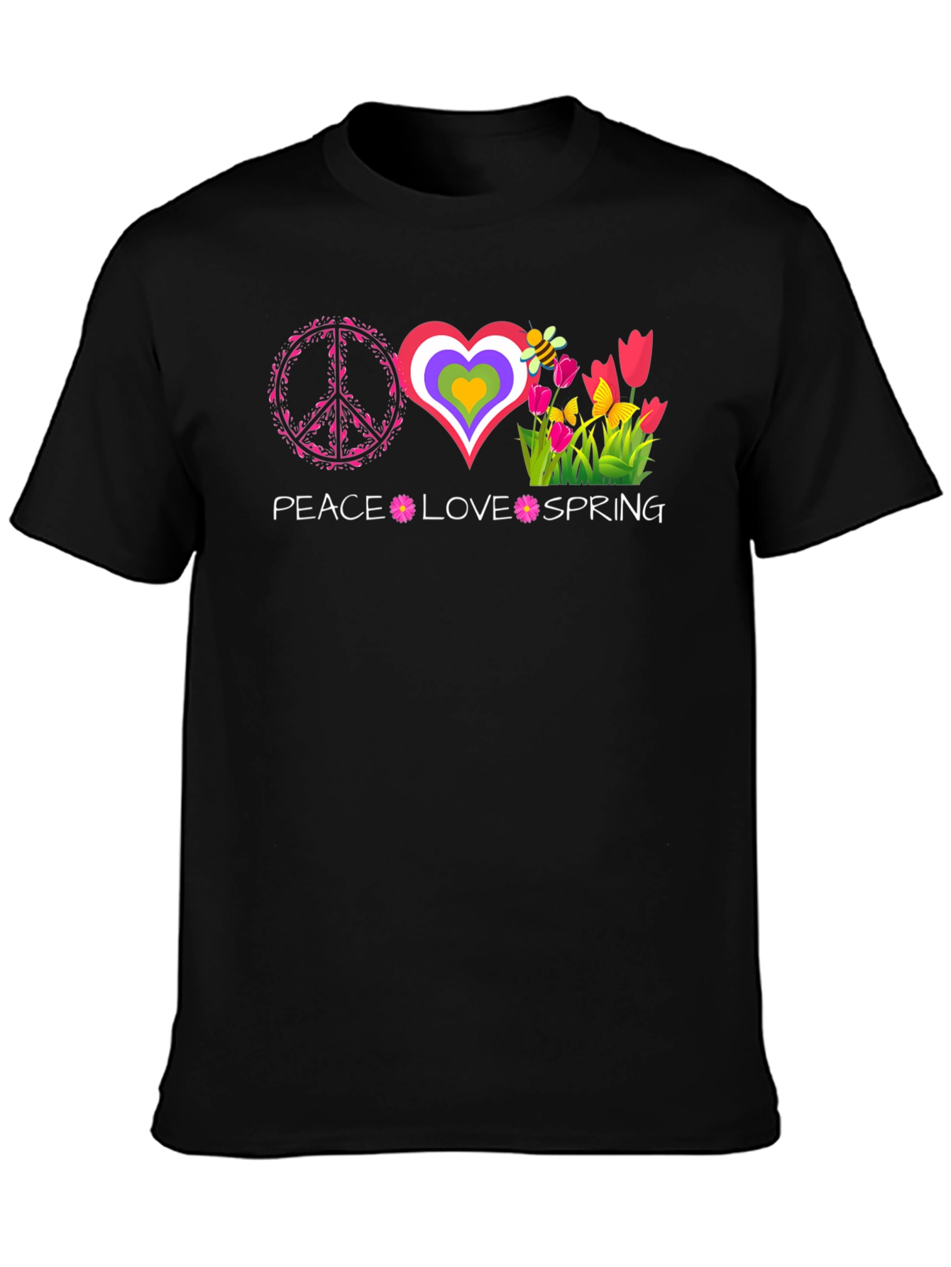 Peace Love Spring T-Shirt - Retro Graphic Tee