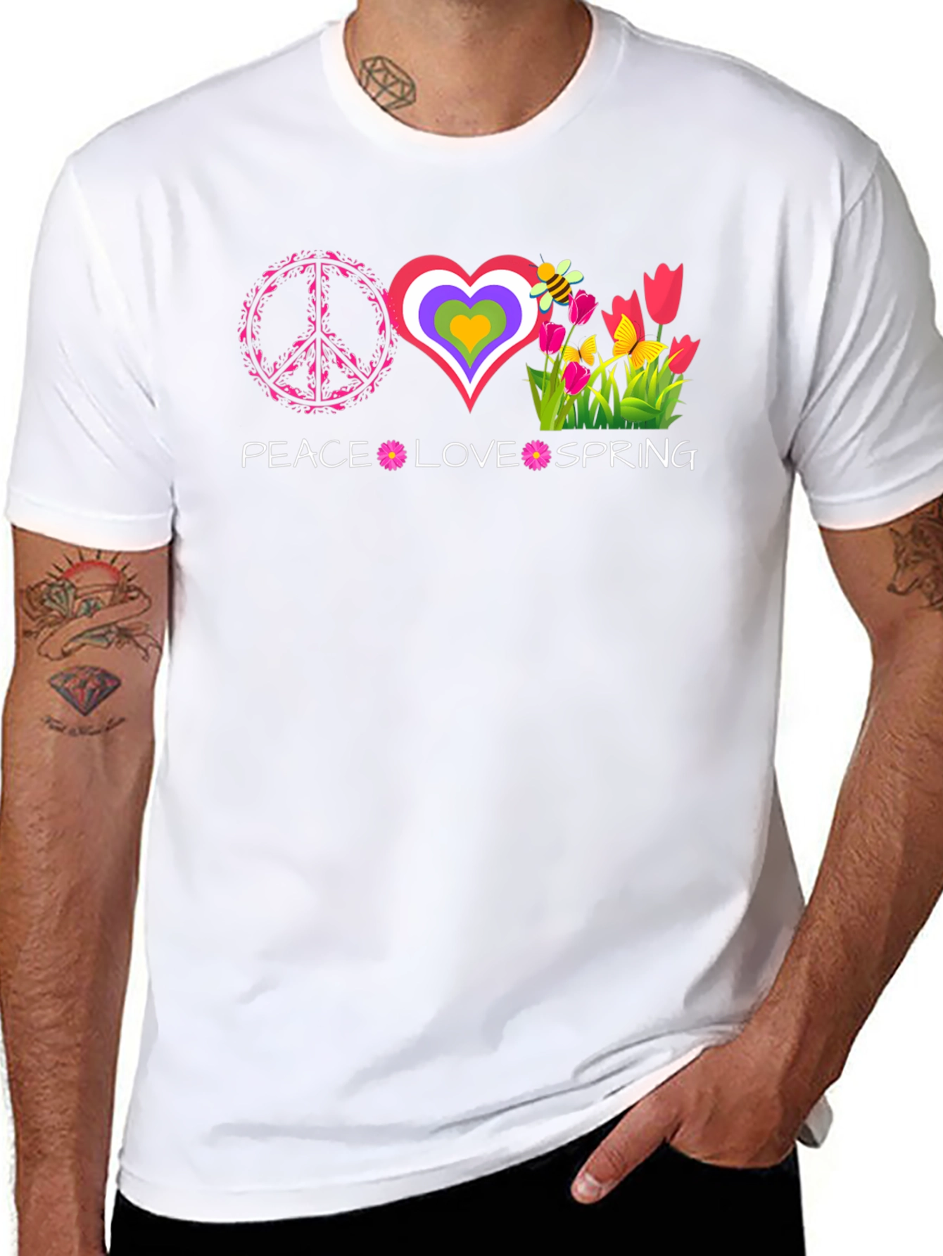 Peace Love Spring T-Shirt - Retro Graphic Tee