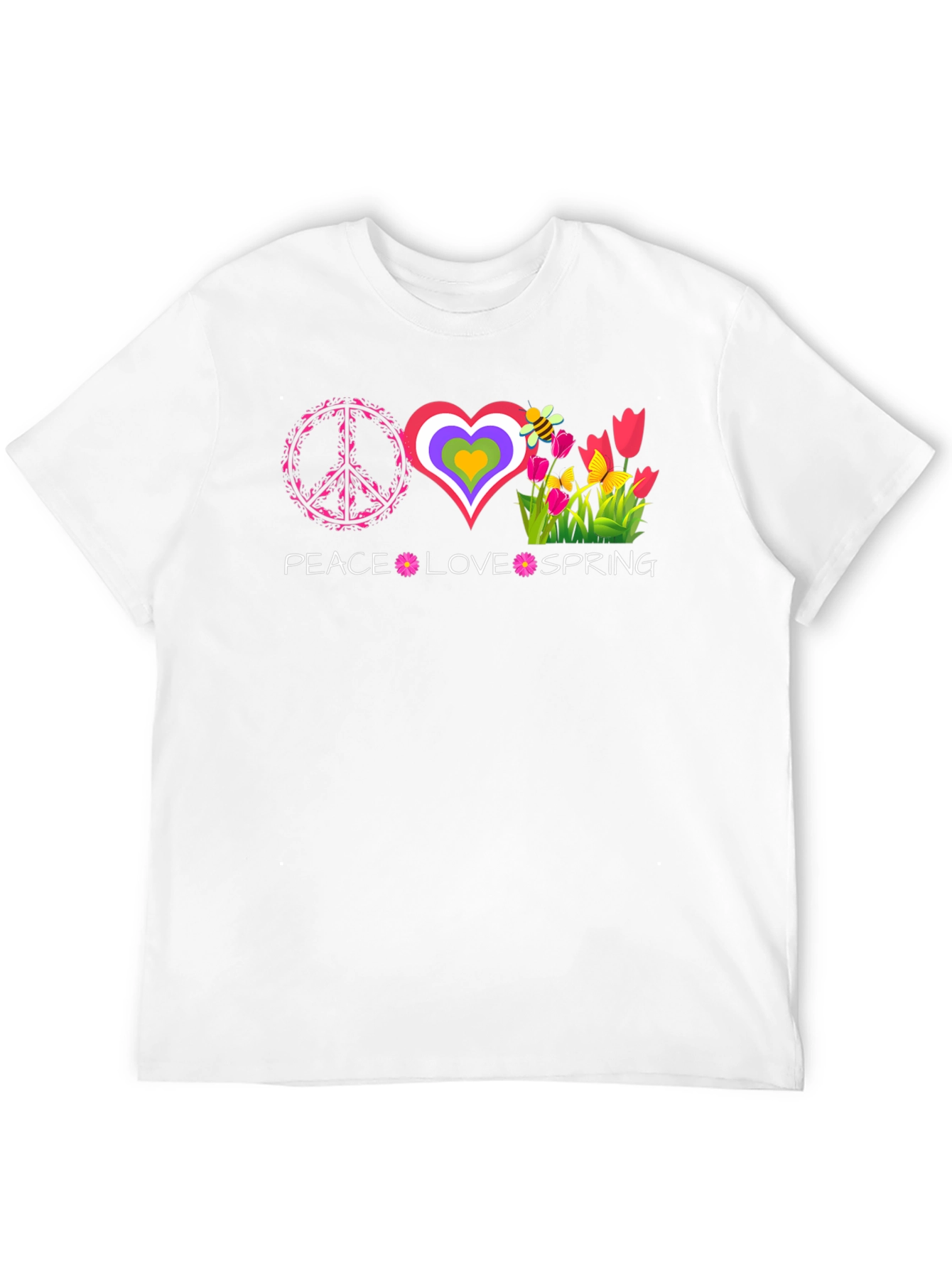 Peace Love Spring T-Shirt - Retro Graphic Tee