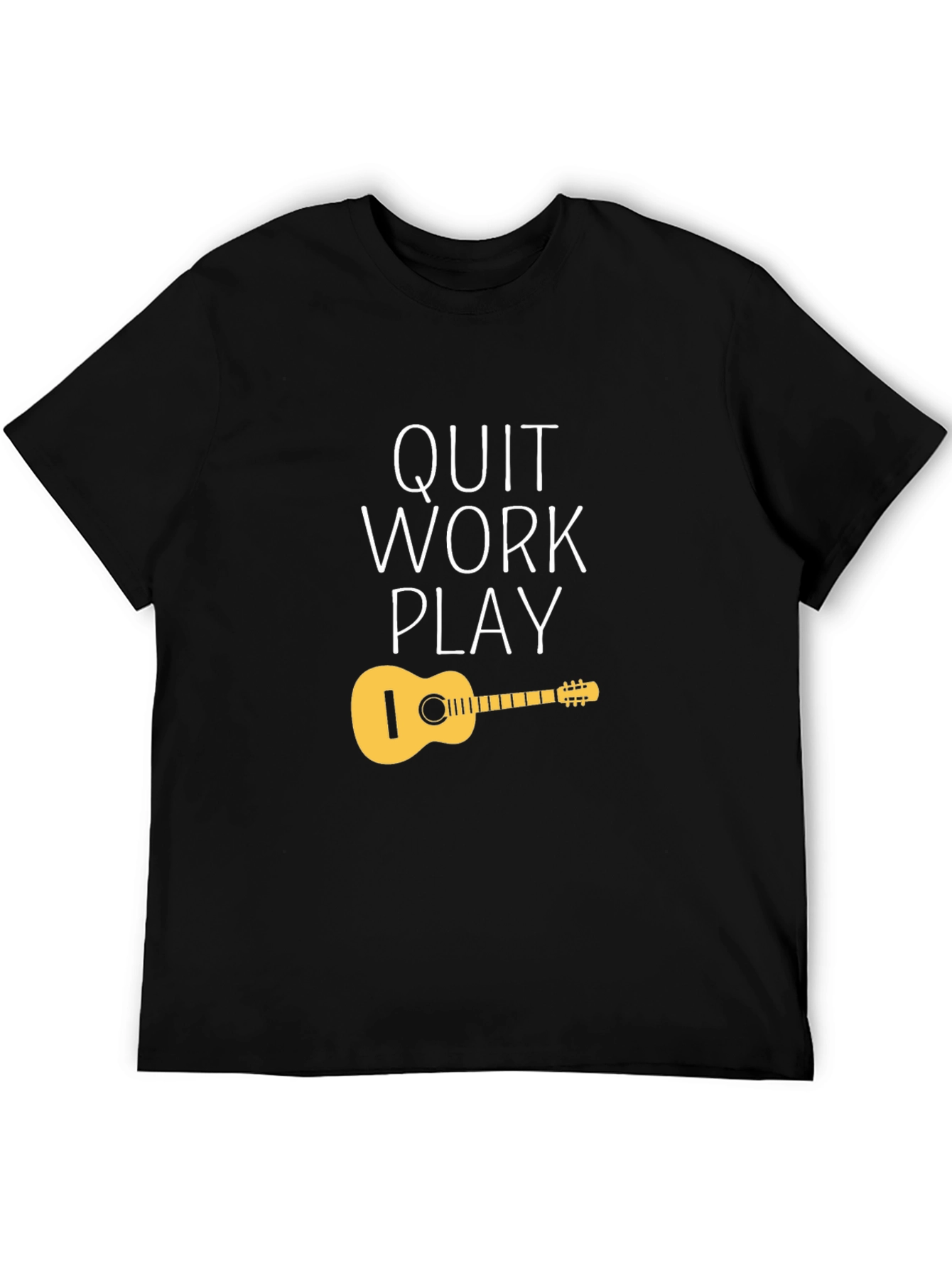 Quit Work Play T-Shirt - Guitar Design
