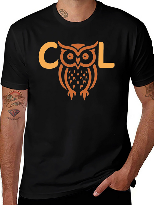 Cool Owl Graphic T-Shirt - Black Cotton Tee