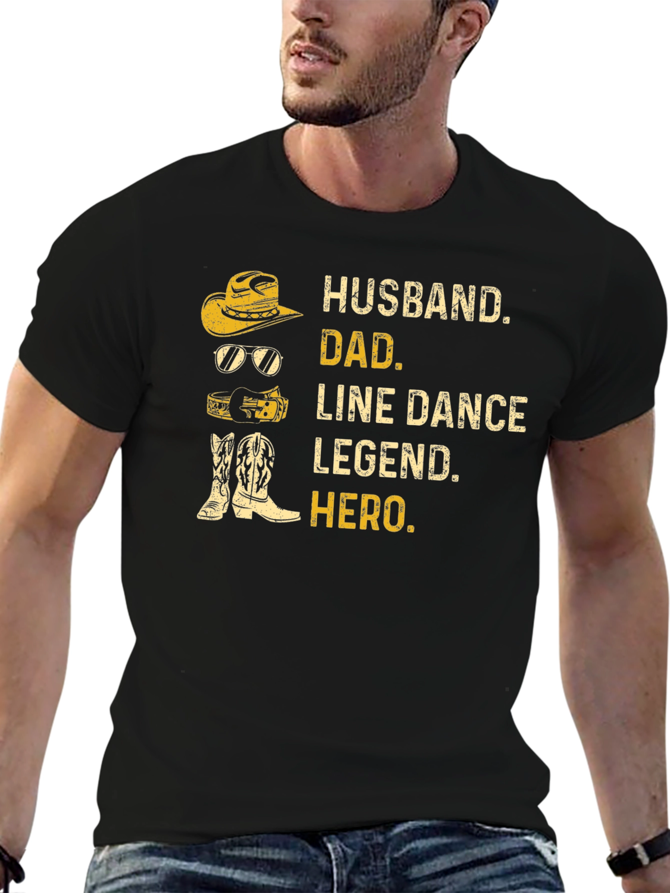 Husband Dad Line Dance Legend Hero - Graphic T-Shirt