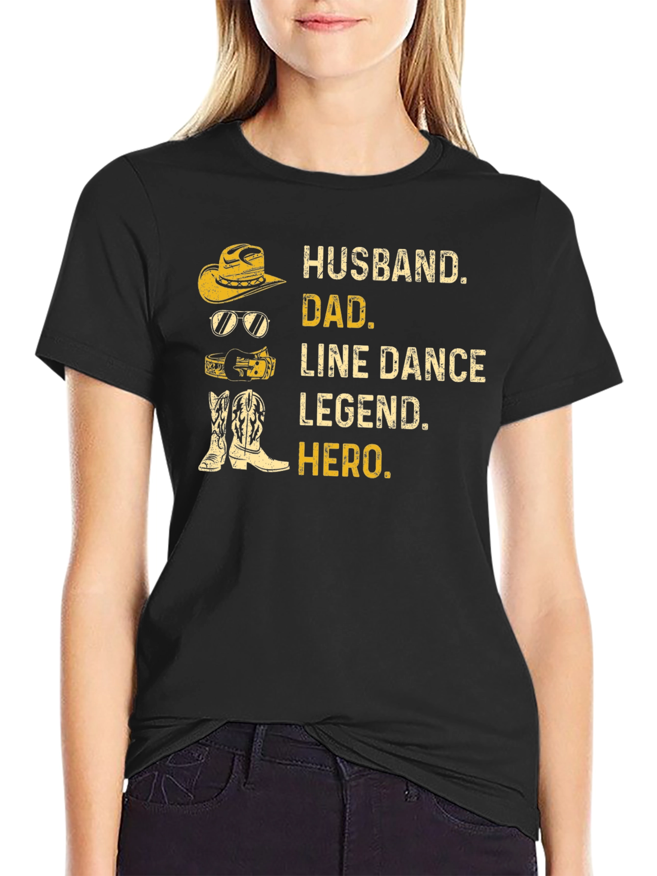 Husband Dad Line Dance Legend Hero - Graphic T-Shirt
