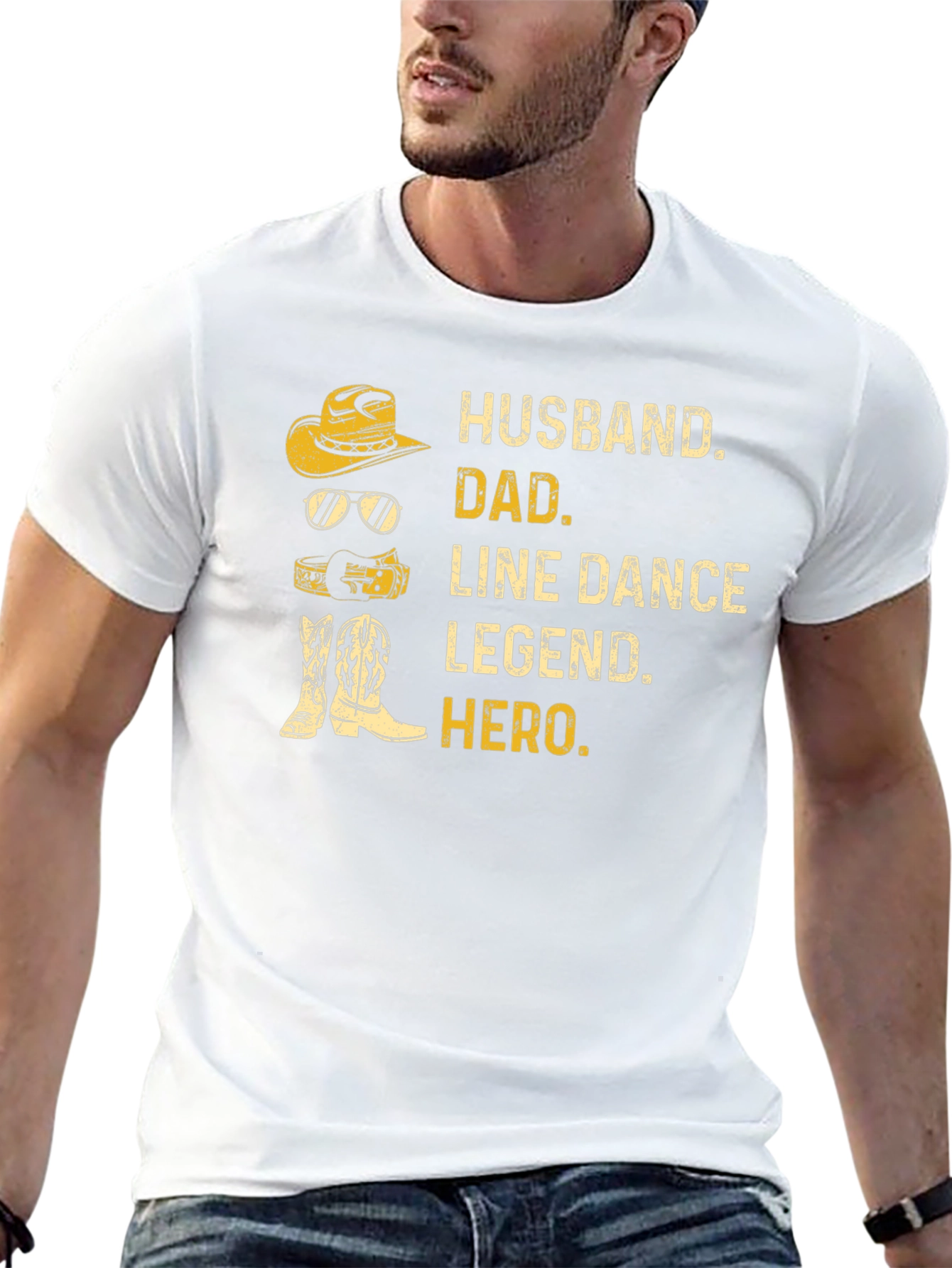 Husband Dad Line Dance Legend Hero - Graphic T-Shirt