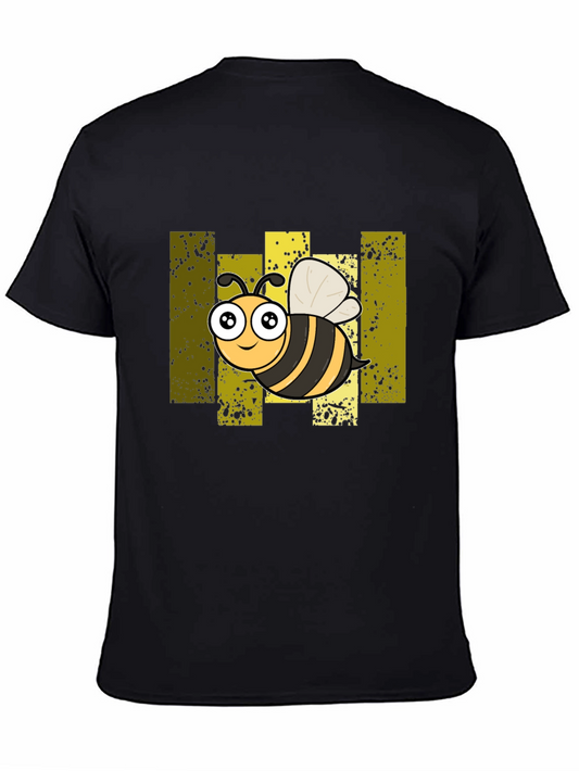 Cartoon Bee Graphic Black T-Shirt