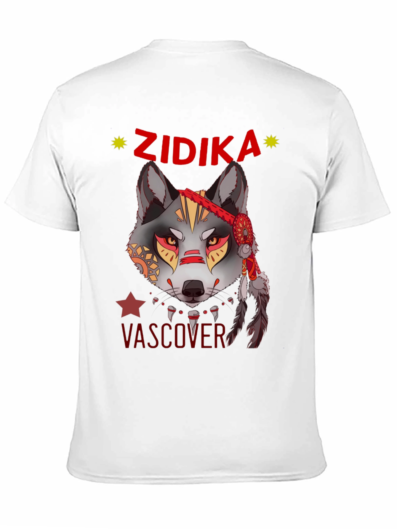 Wolf Graphic Print T-Shirt - Zidika Vascover Design