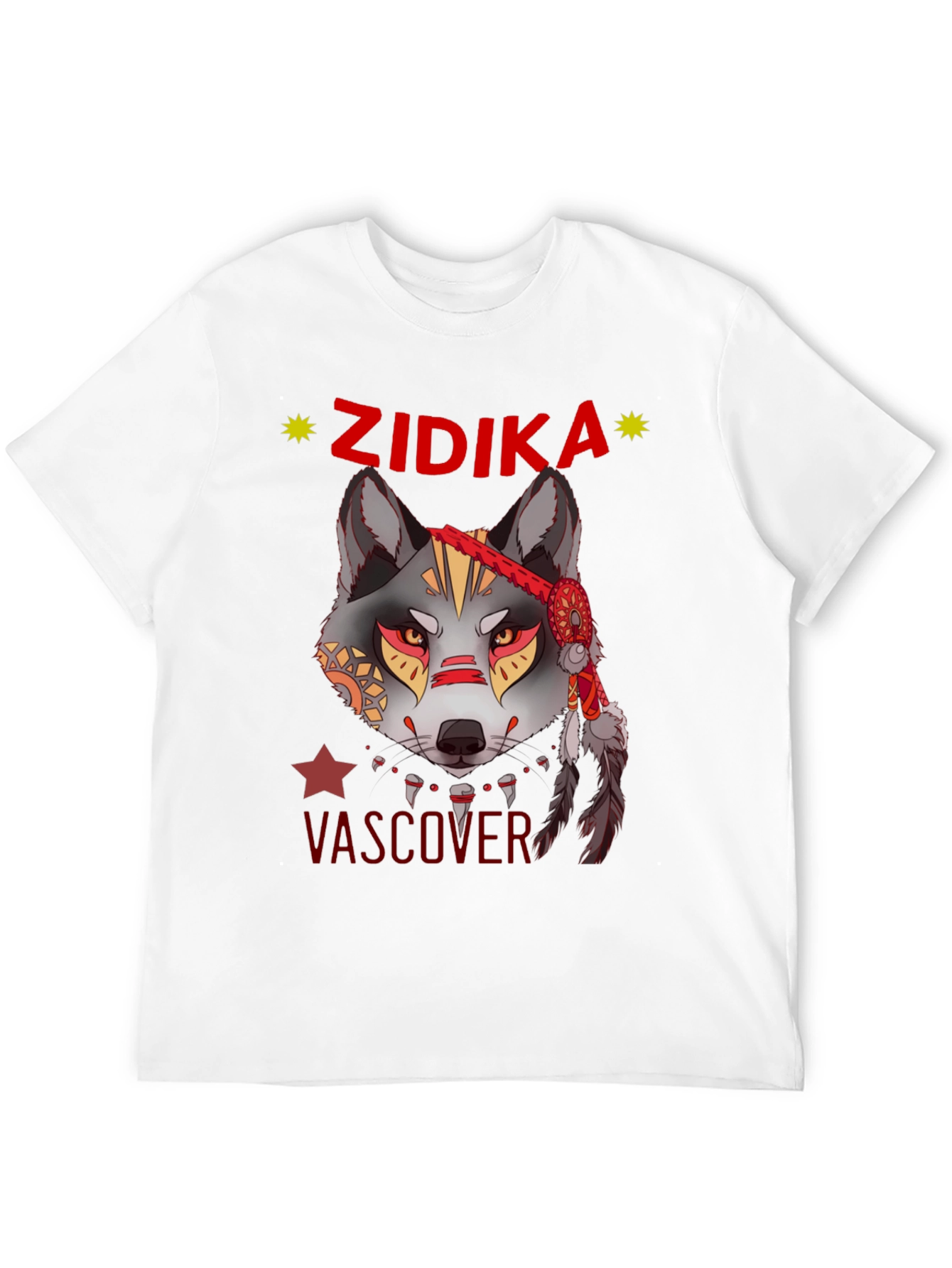 Wolf Graphic Print T-Shirt - Zidika Vascover Design