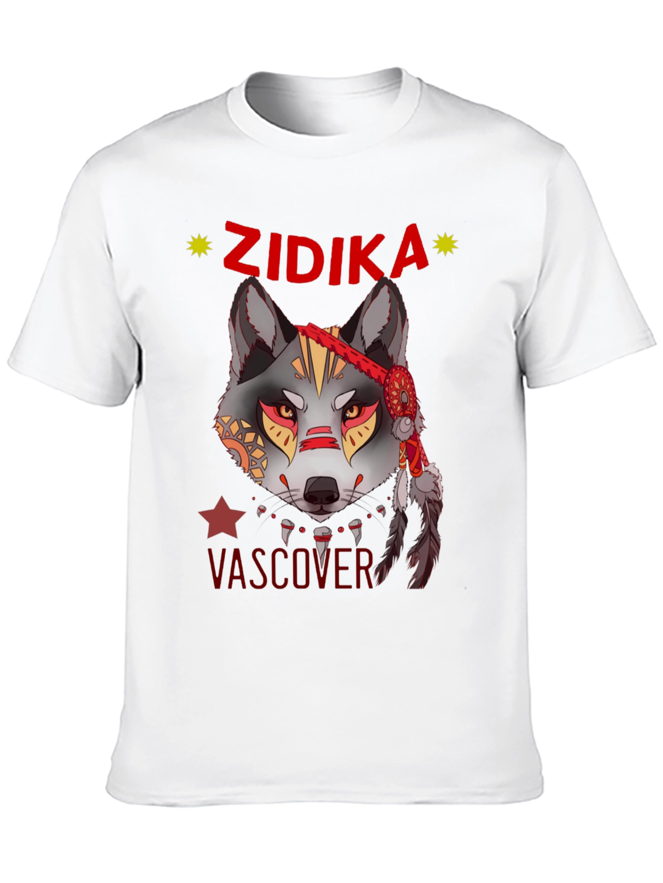 Wolf Graphic Print T-Shirt - Zidika Vascover Design