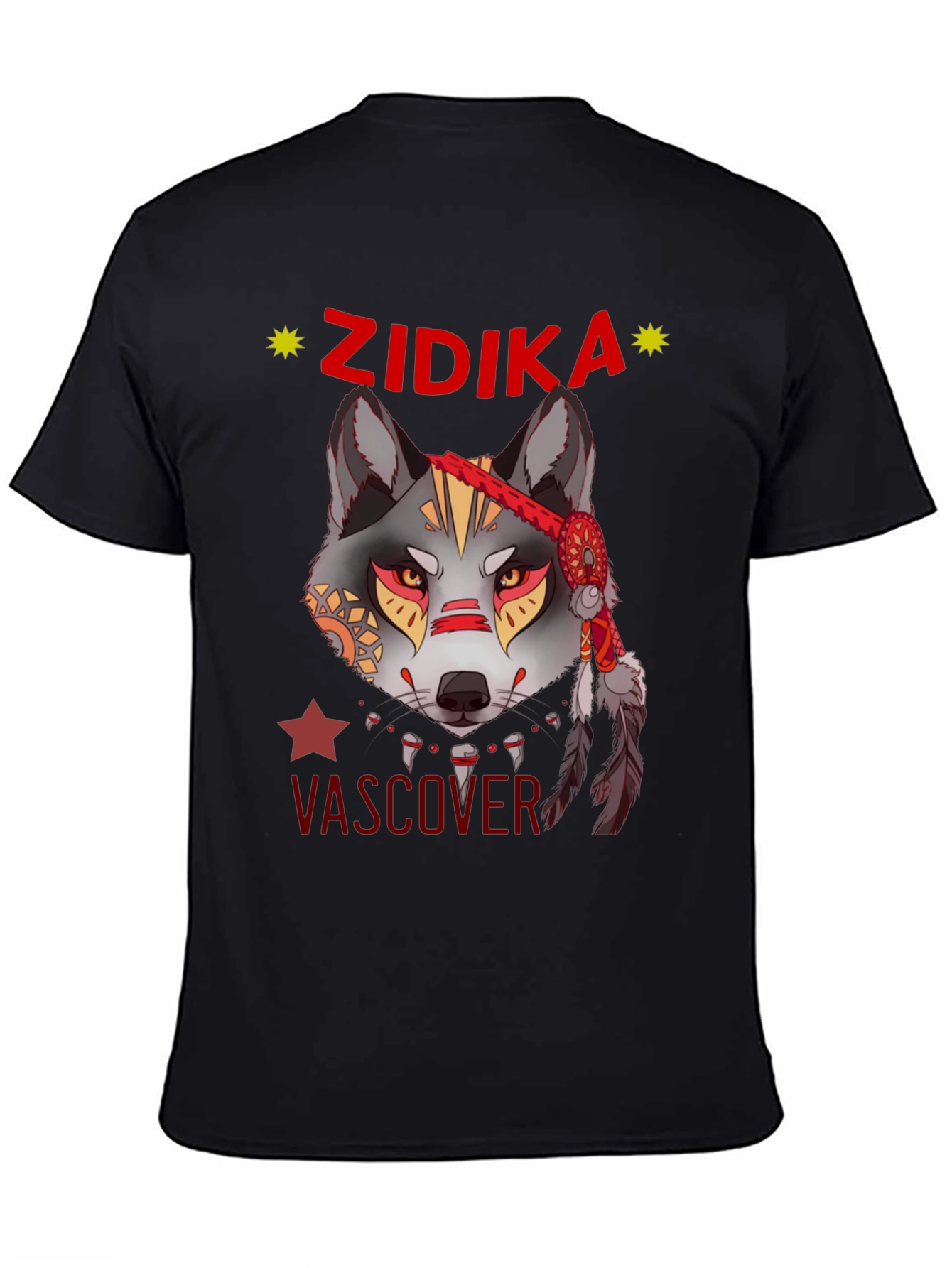 Wolf Graphic Print T-Shirt - Zidika Vascover Design