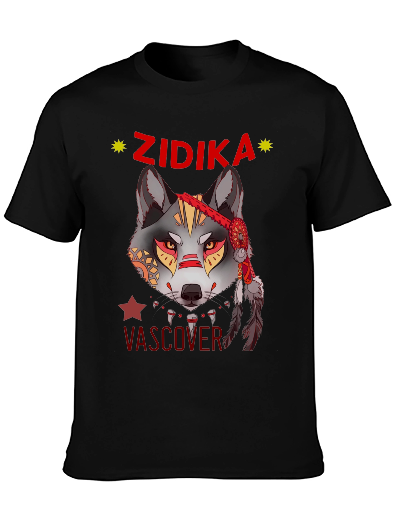 Wolf Graphic Print T-Shirt - Zidika Vascover Design