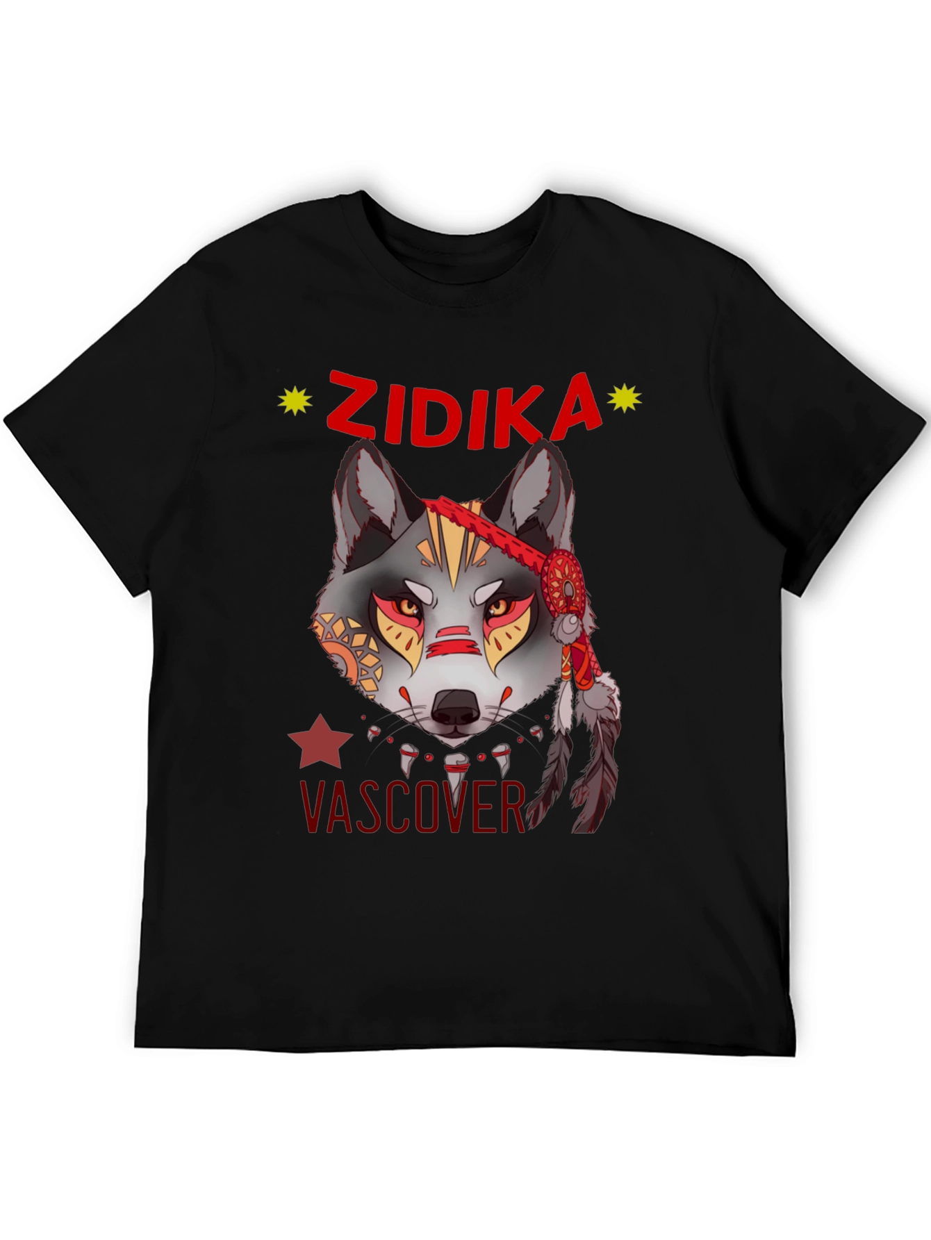 Wolf Graphic Print T-Shirt - Zidika Vascover Design
