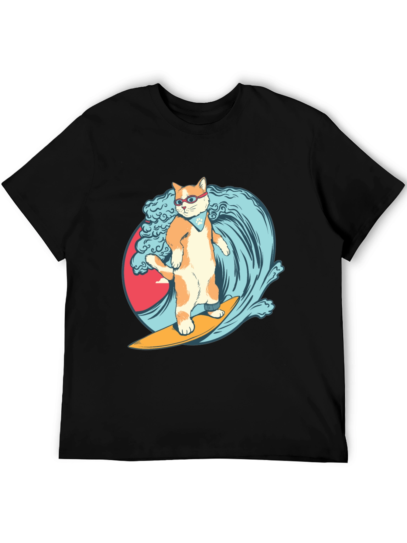 Surfing Cat T-Shirt - Cool Graphic Tee