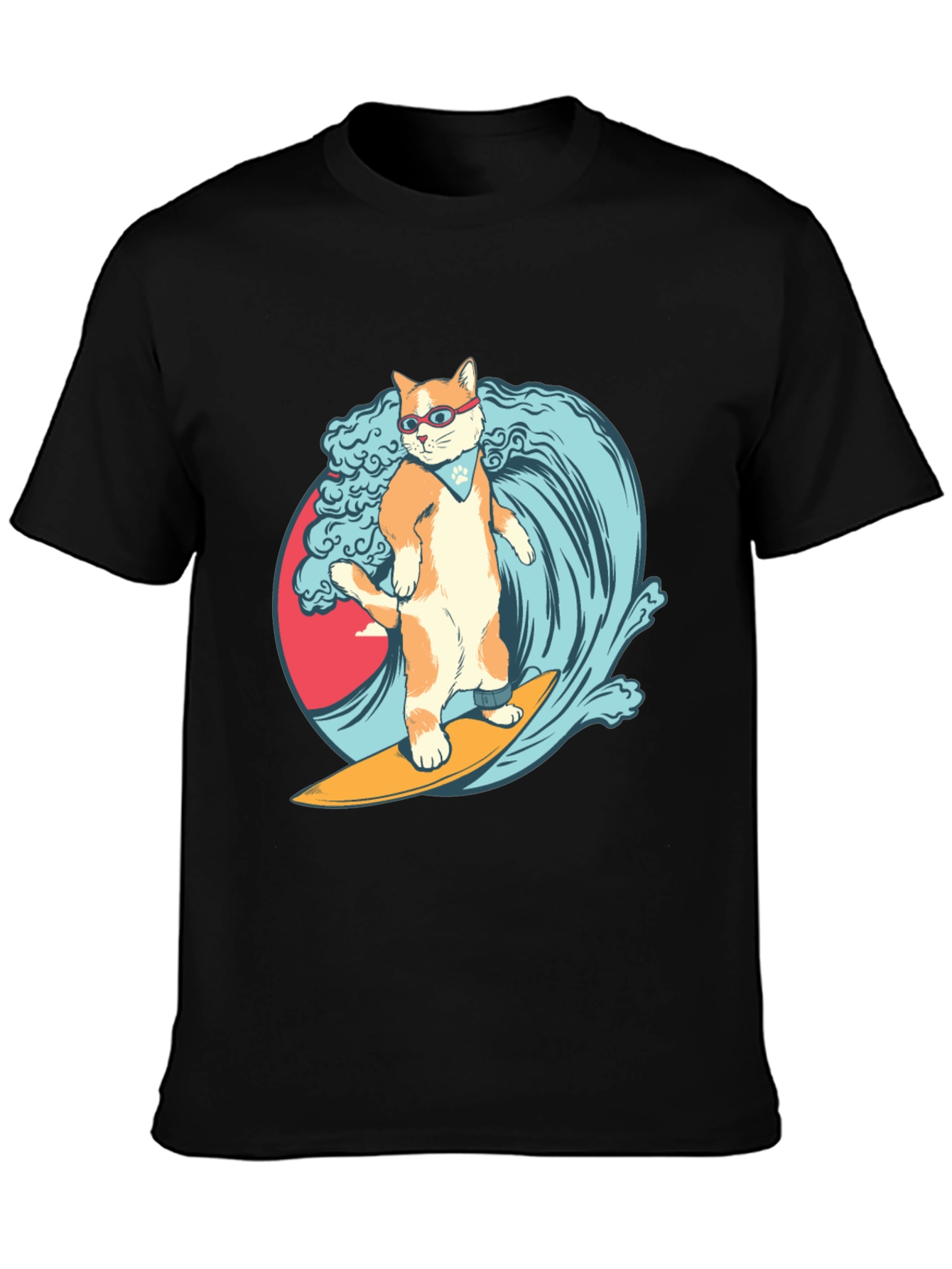 Surfing Cat T-Shirt - Cool Graphic Tee