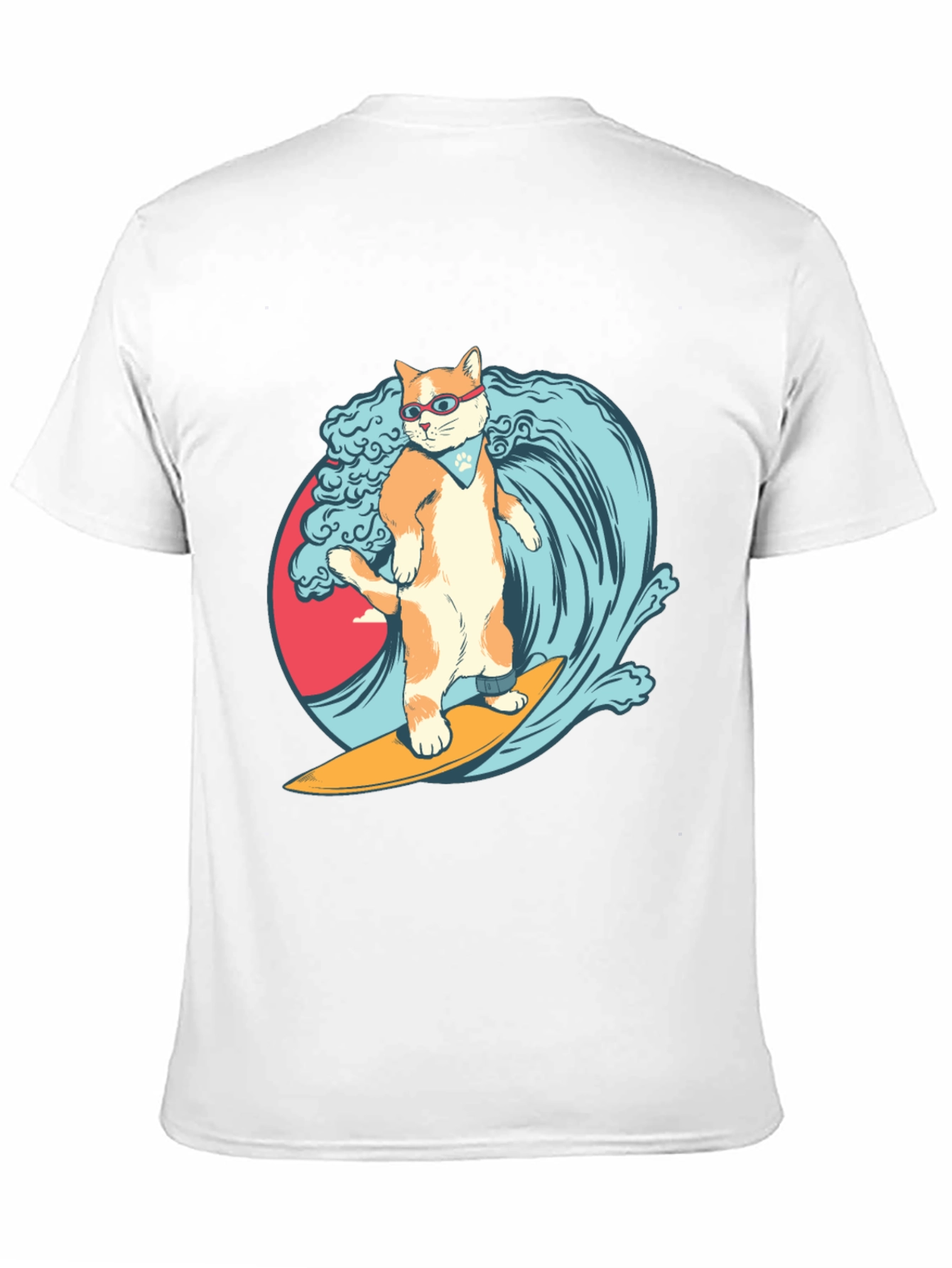 Surfing Cat T-Shirt - Cool Graphic Tee
