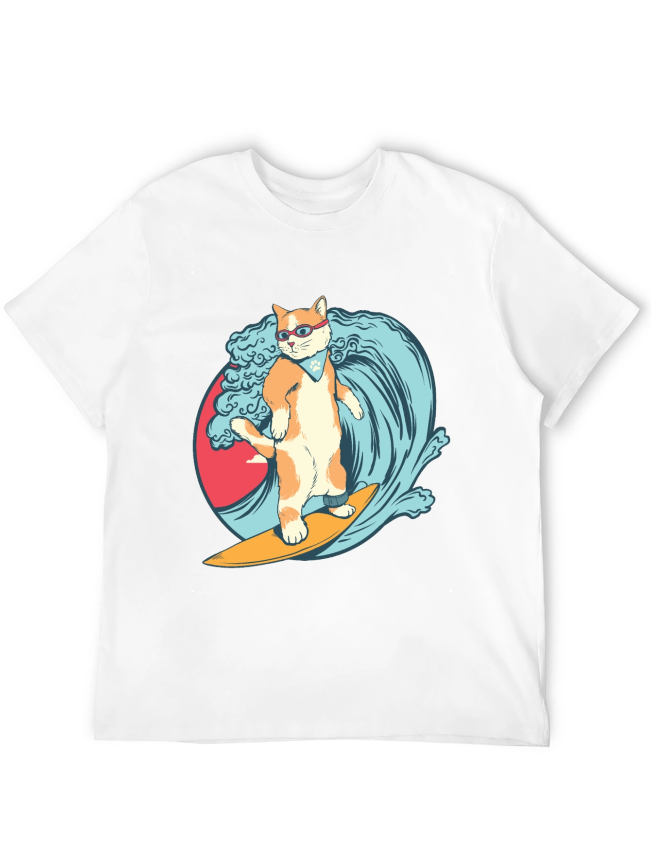 Surfing Cat T-Shirt - Cool Graphic Tee