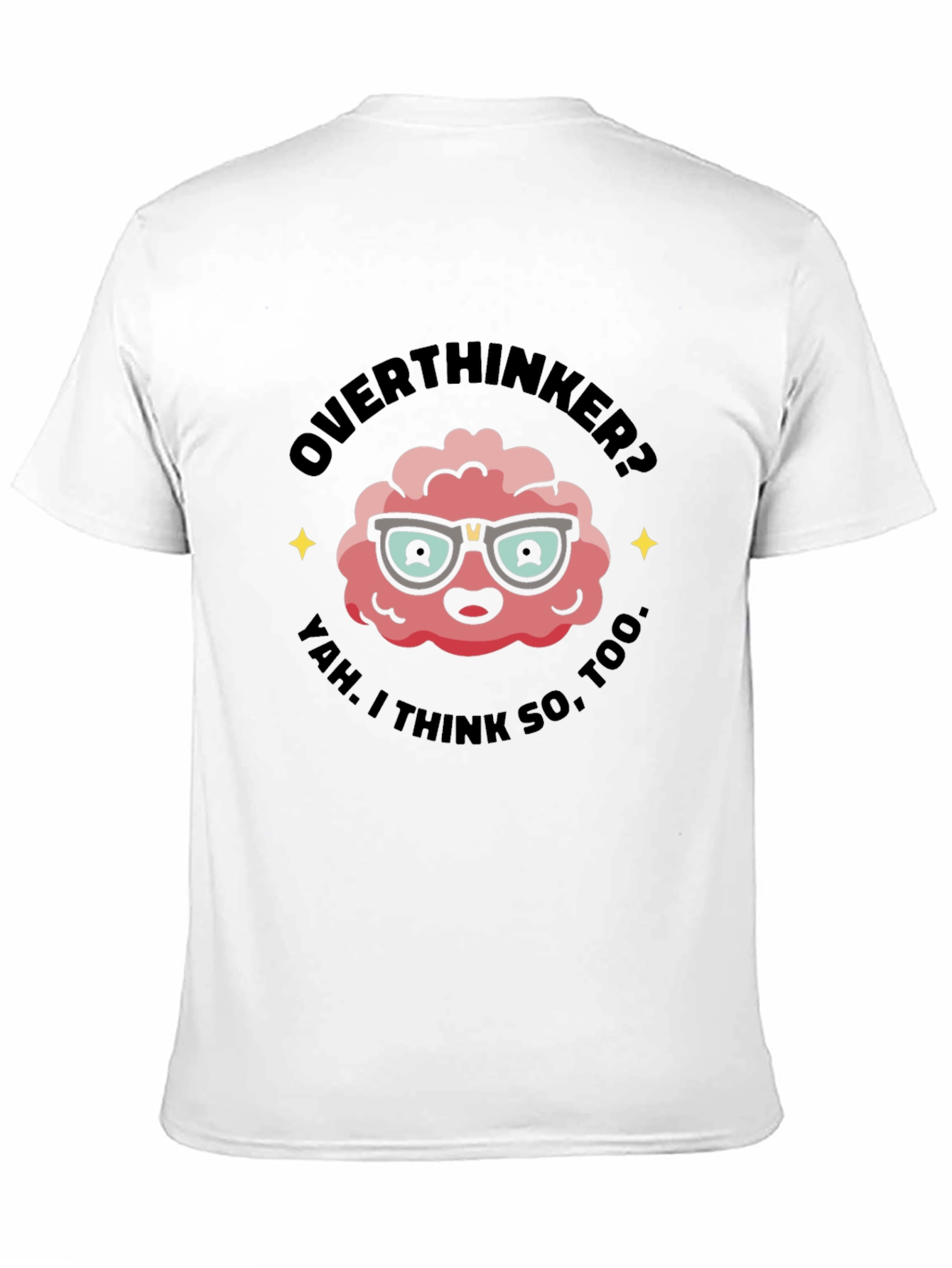 Overthinker Brain Graphic Tee - Black