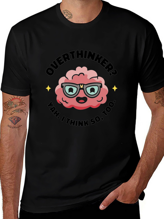 Overthinker Brain Graphic Tee - Black