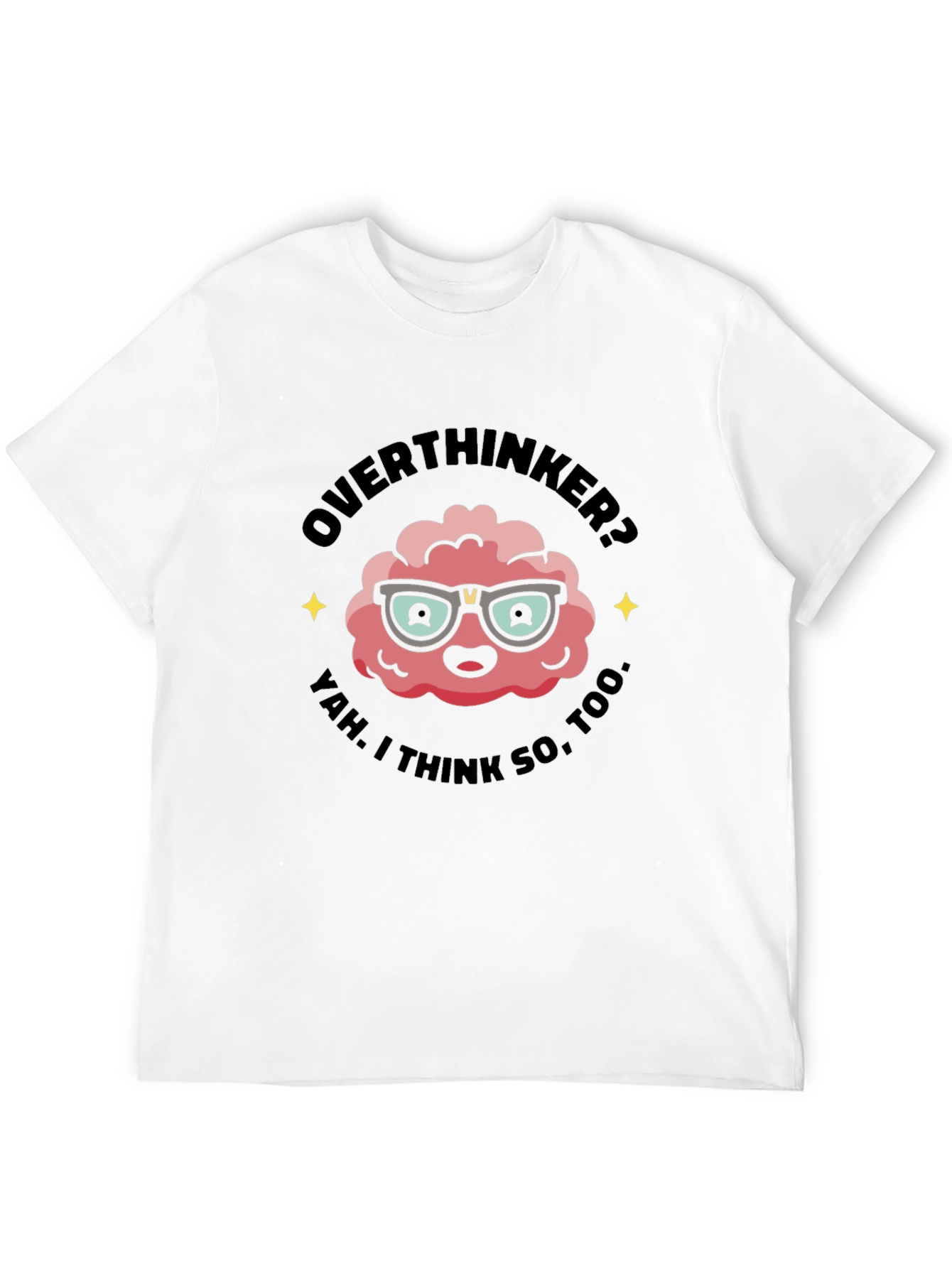 Overthinker Brain Graphic Tee - Black
