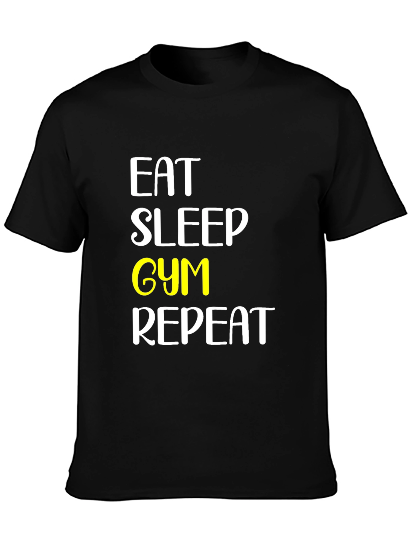 Eat Sleep Gym Repeat Black T-Shirt