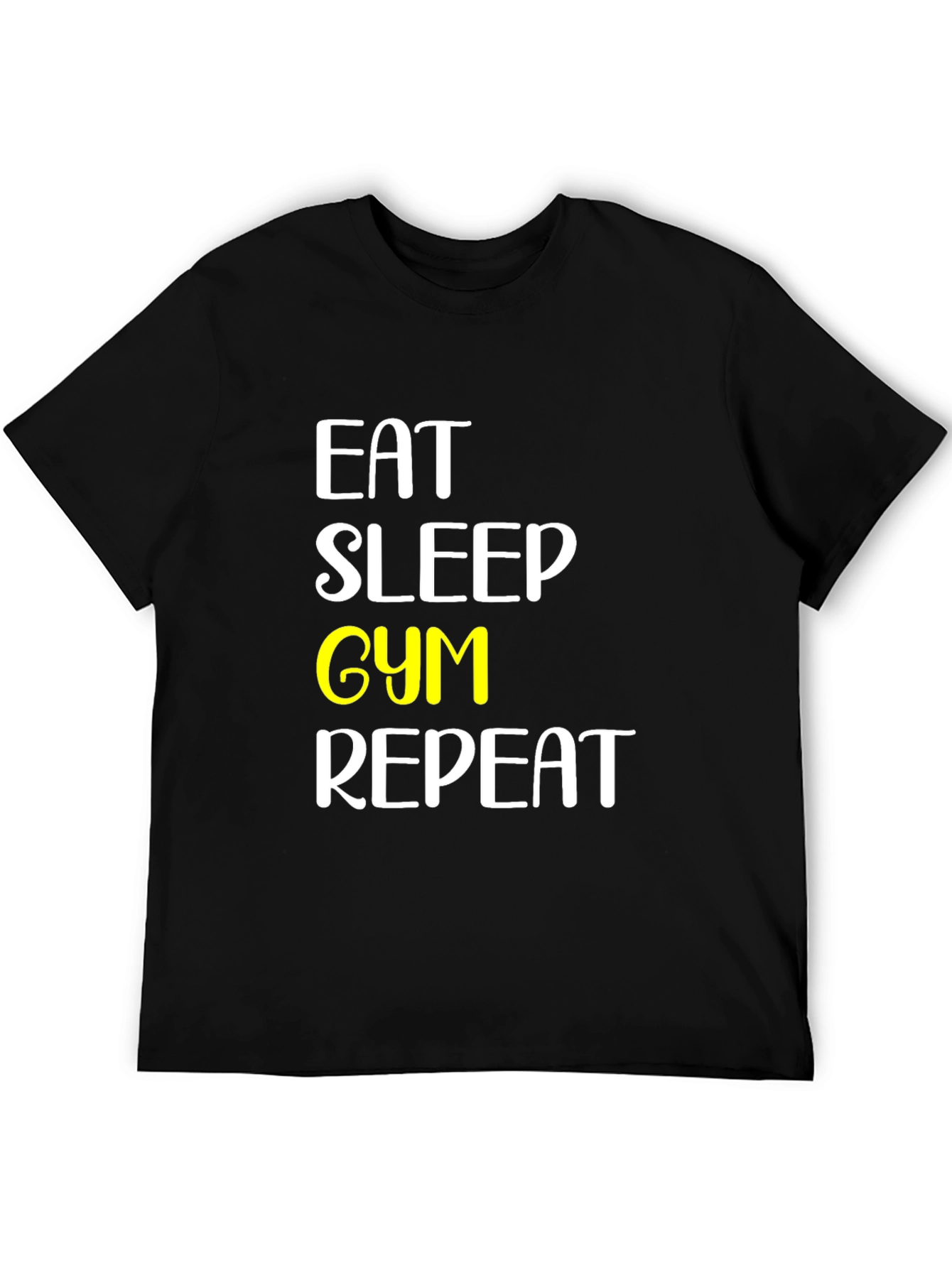 Eat Sleep Gym Repeat Black T-Shirt
