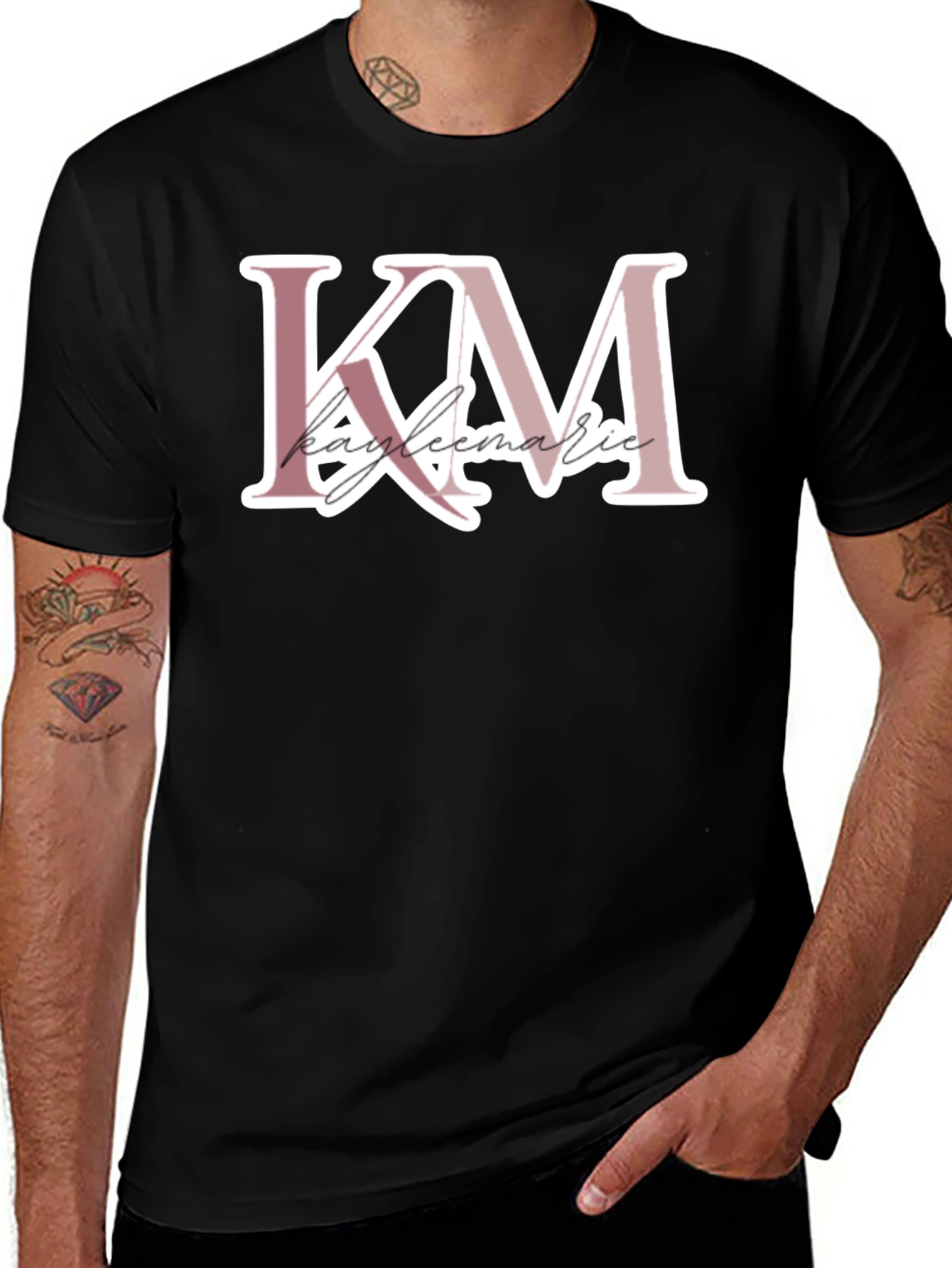 Kayleemarie Initials KM Black Tee