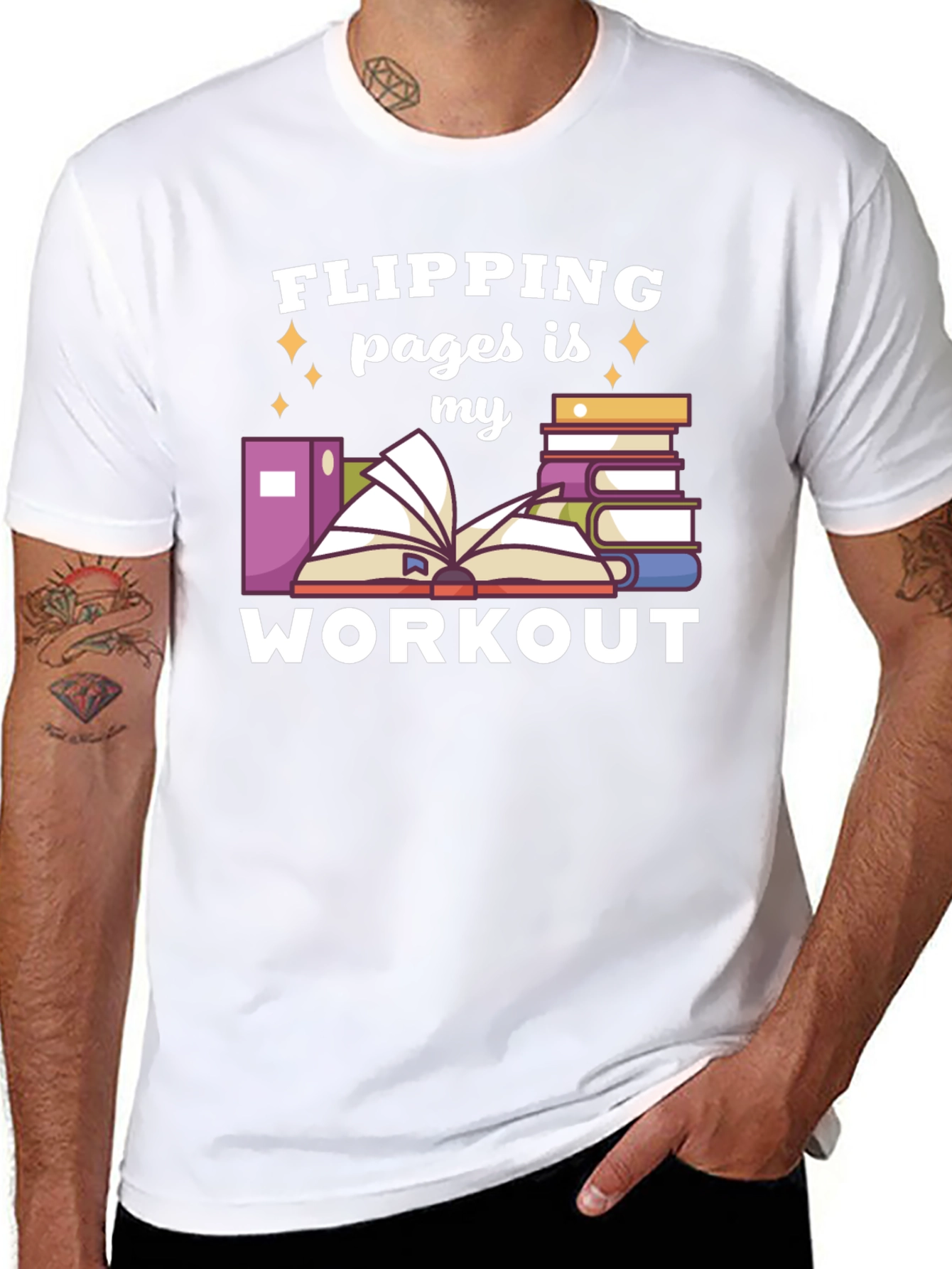 Flipping Pages is My Workout Black T-Shirt