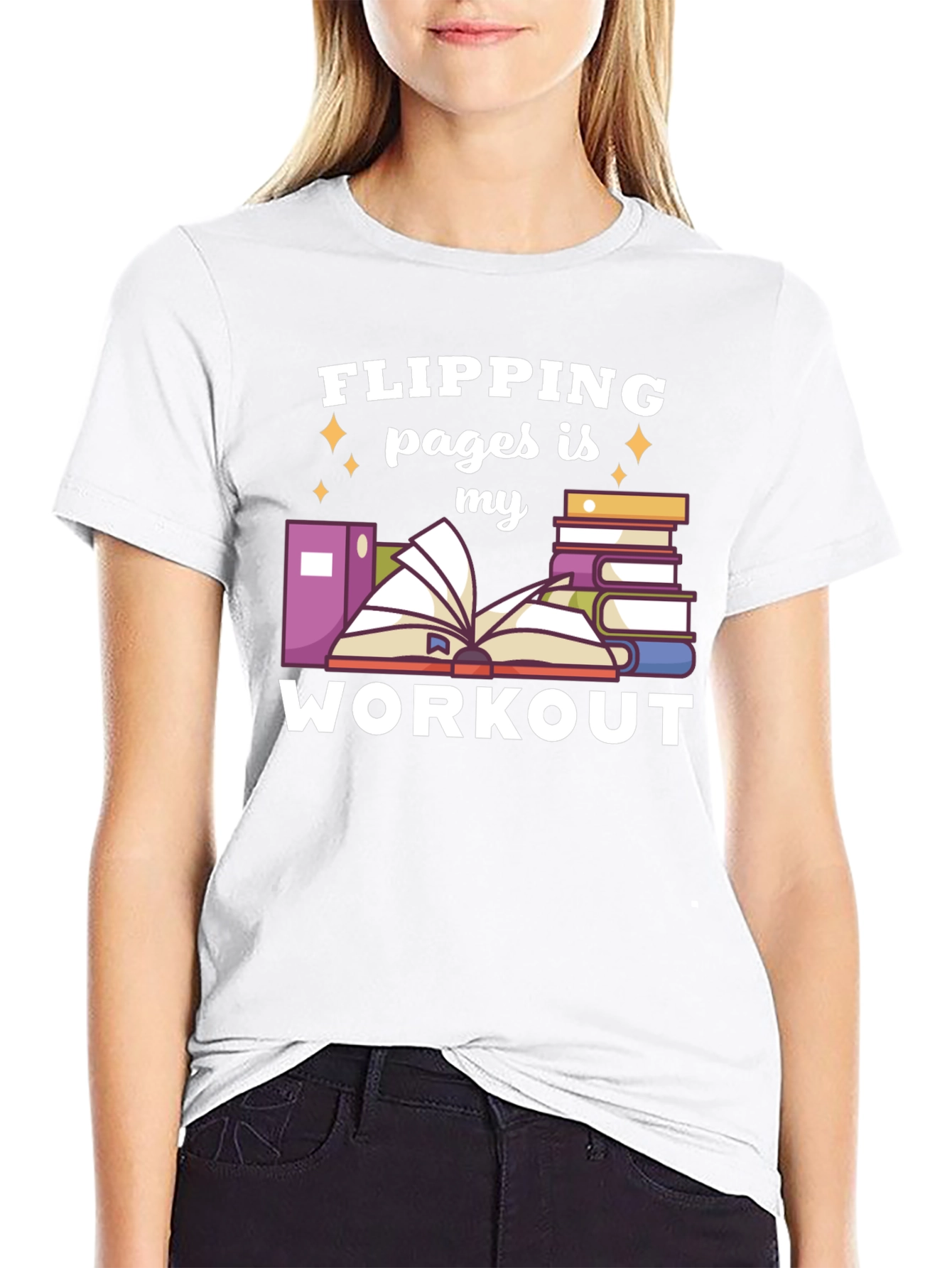Flipping Pages is My Workout Black T-Shirt
