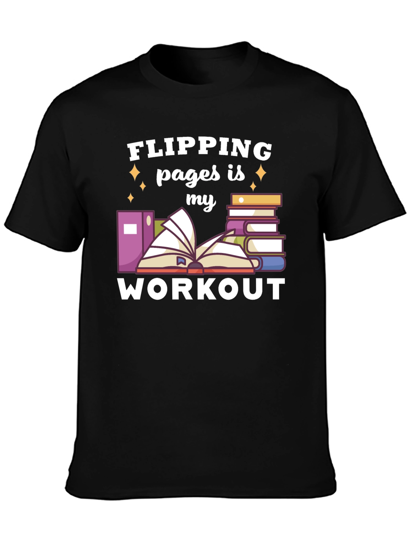 Flipping Pages is My Workout Black T-Shirt