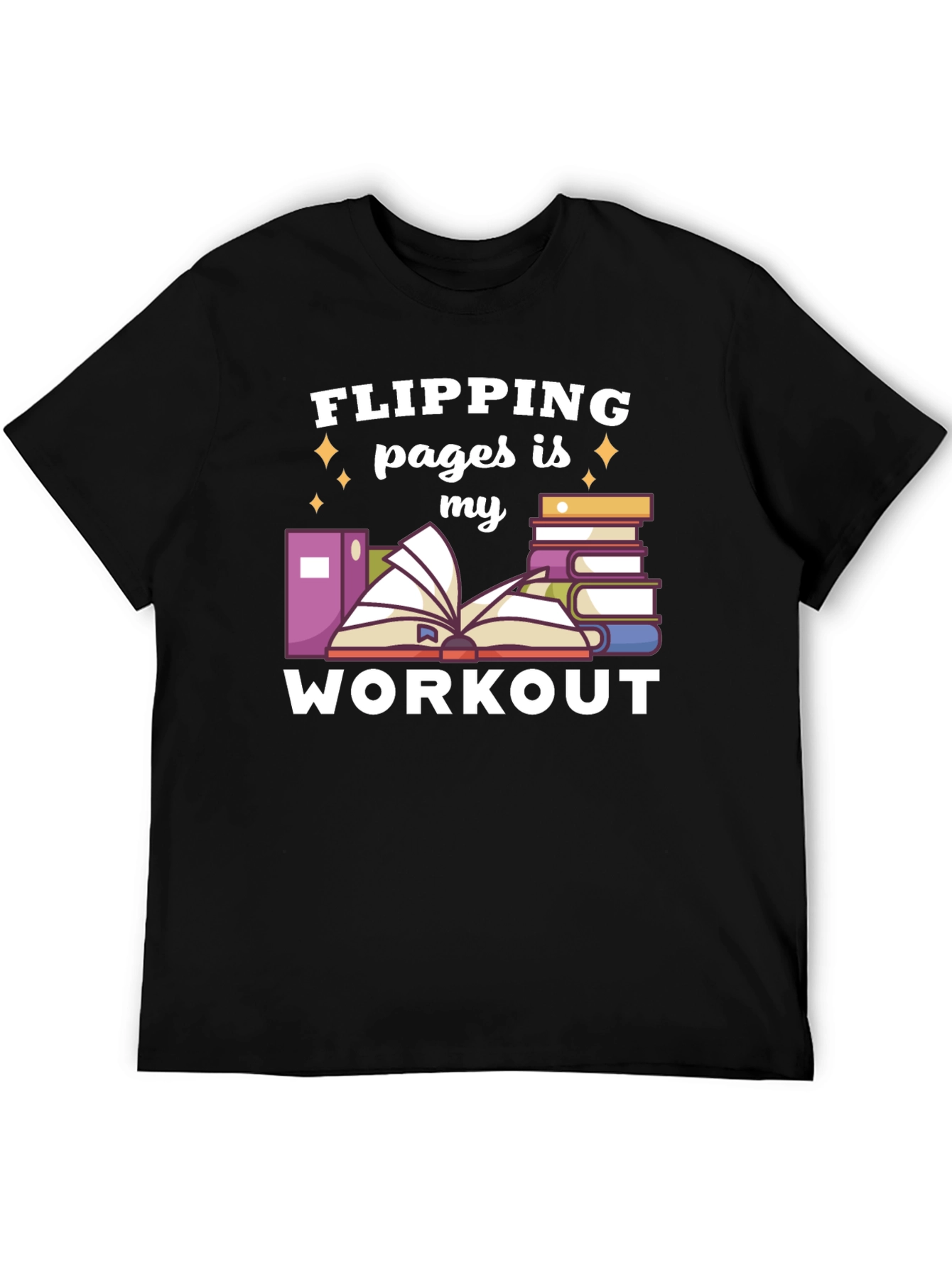 Flipping Pages is My Workout Black T-Shirt