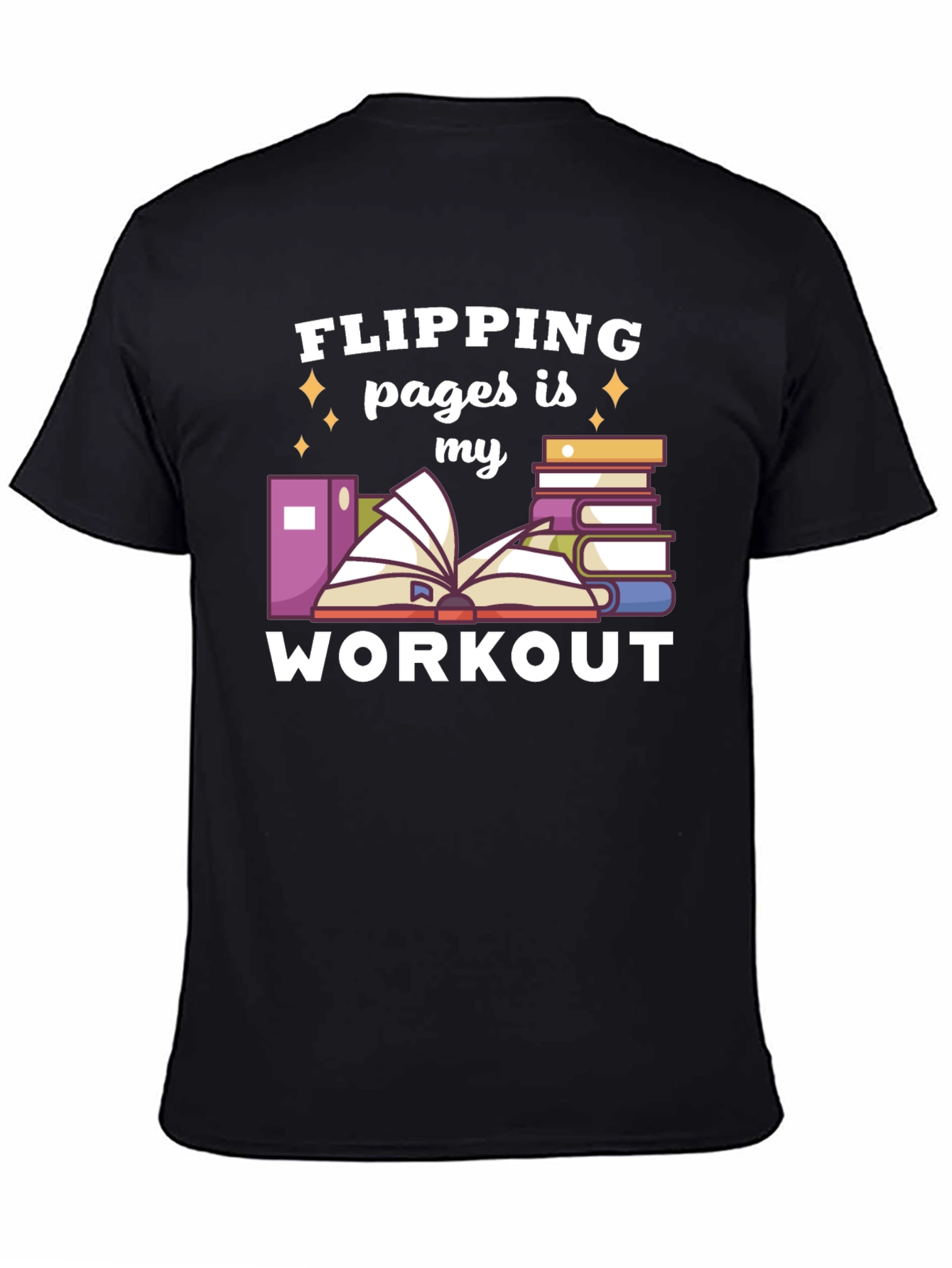 Flipping Pages is My Workout Black T-Shirt