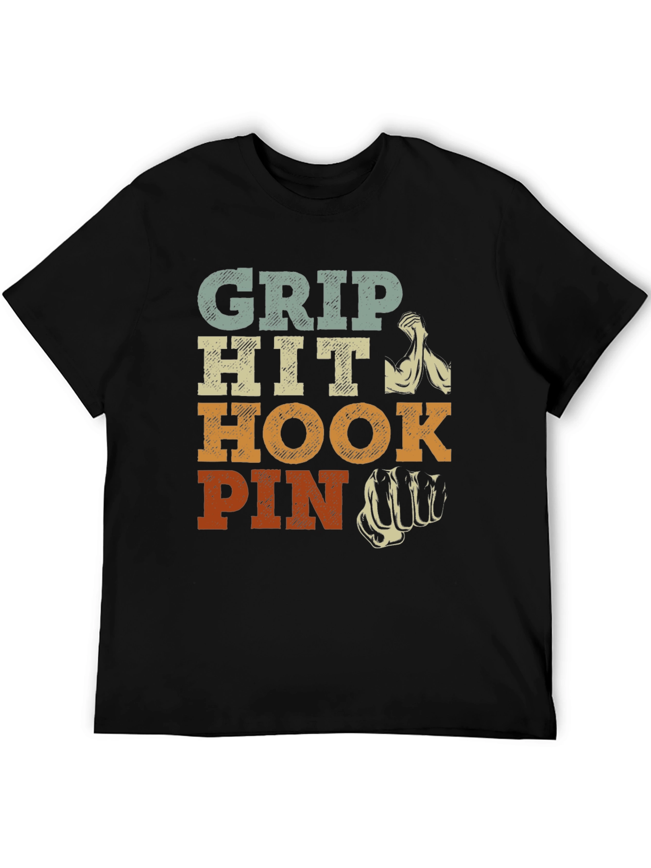 Grip Hit Hook Pin Arm Wrestling T-Shirt