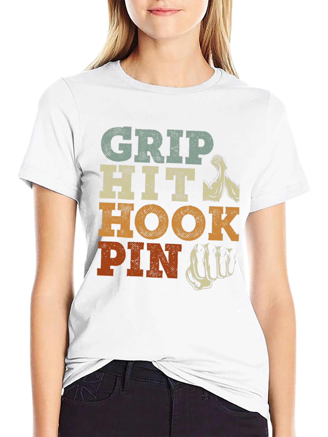 Grip Hit Hook Pin Arm Wrestling T-Shirt
