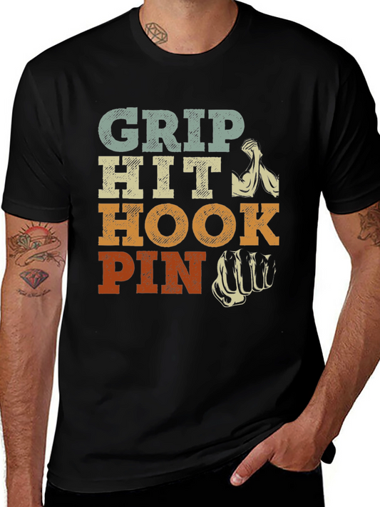 Grip Hit Hook Pin Arm Wrestling T-Shirt
