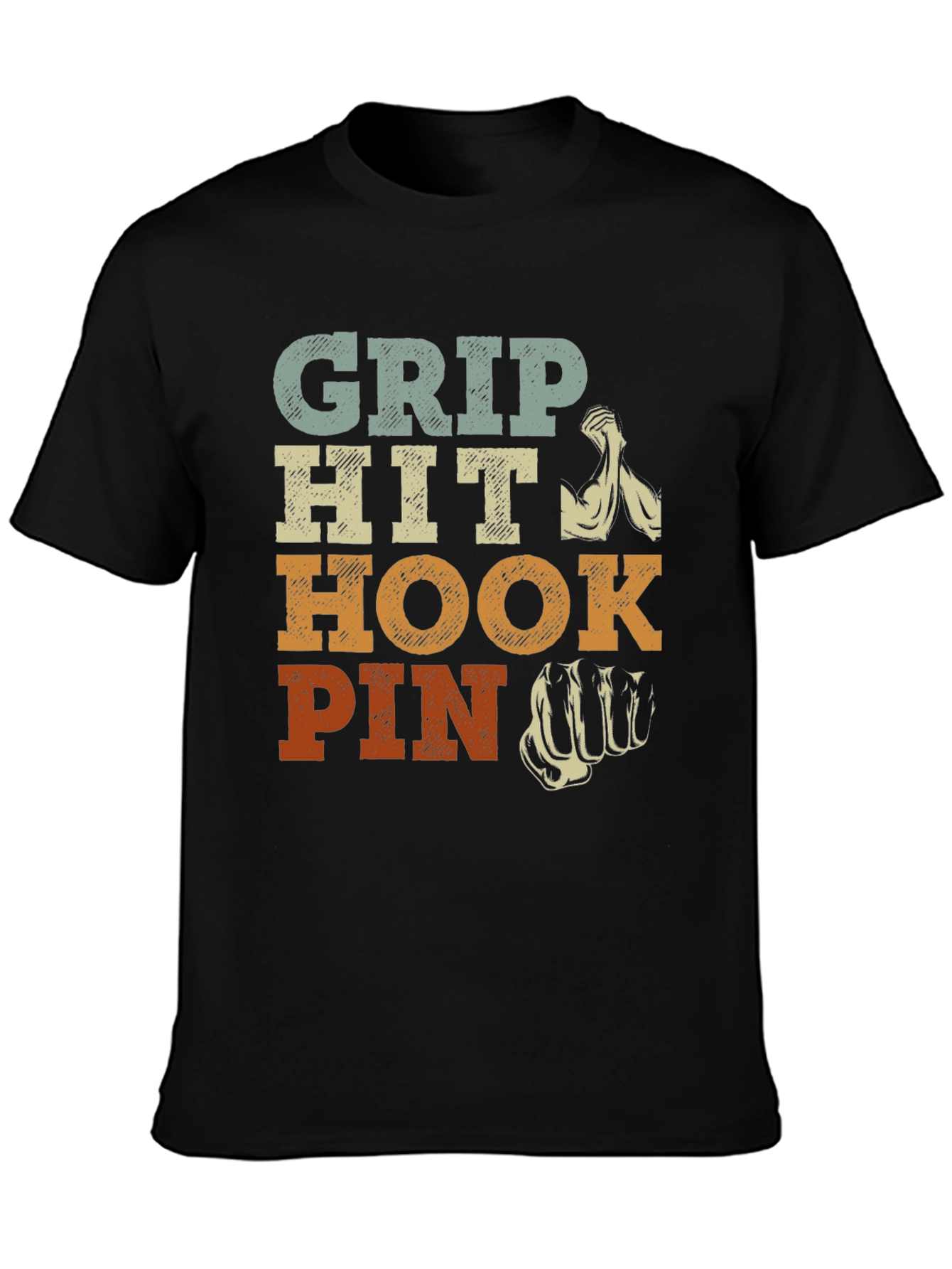 Grip Hit Hook Pin Arm Wrestling T-Shirt