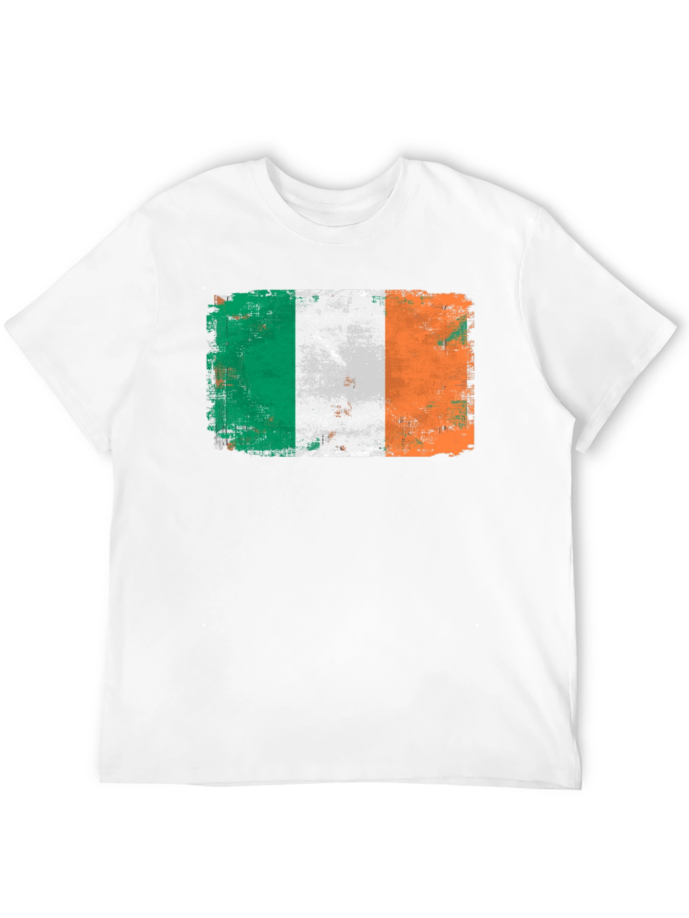Distressed Ireland Flag Graphic Black T-Shirt