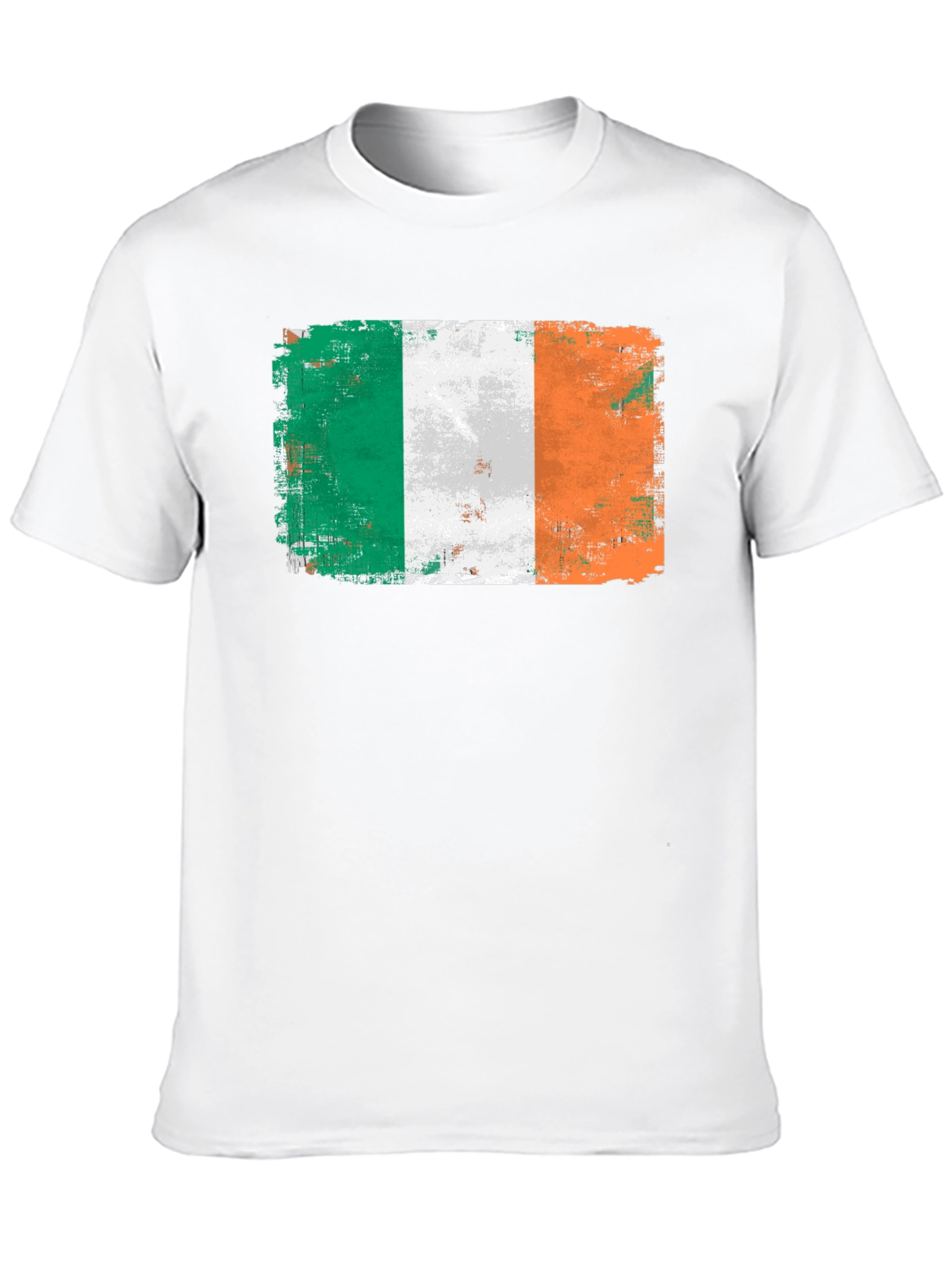 Distressed Ireland Flag Graphic Black T-Shirt