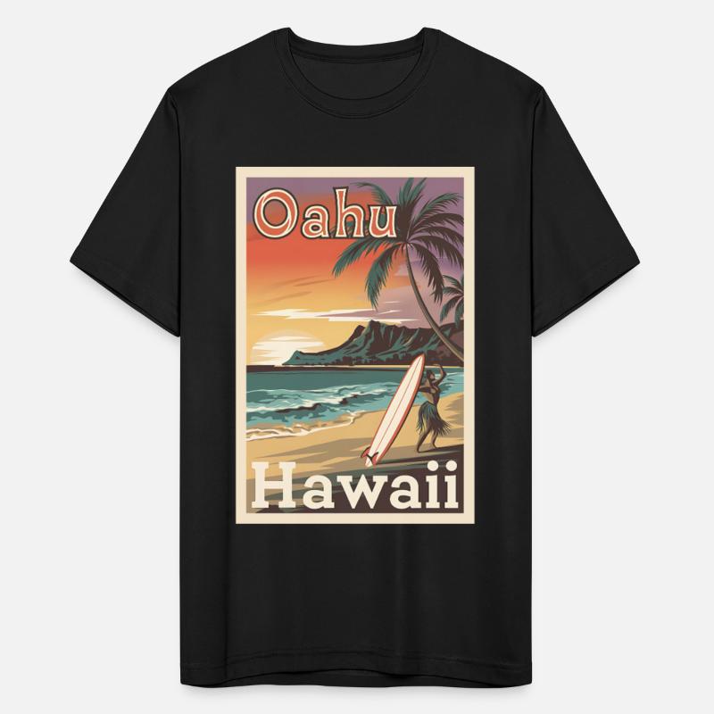 Oahu Hawaii Retro Poster Vintage Souvenir
