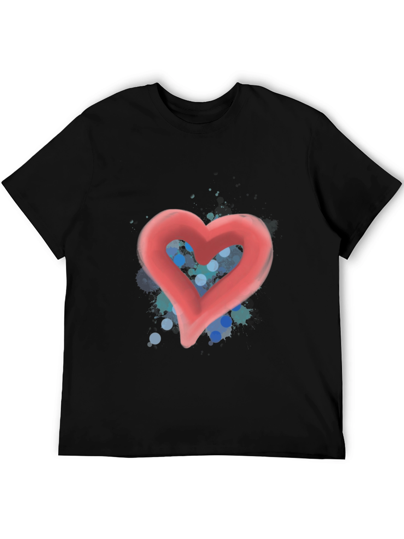 Heart Graphic Tee - Stylish Black T-Shirt