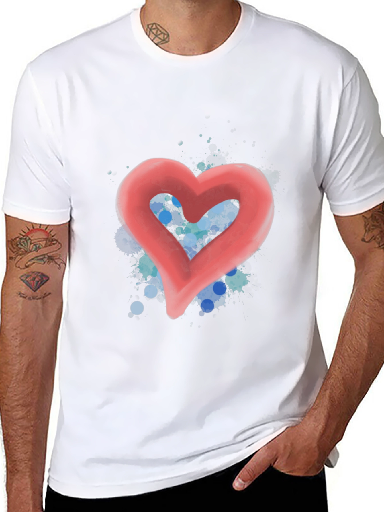 Heart Graphic Tee - Stylish Black T-Shirt