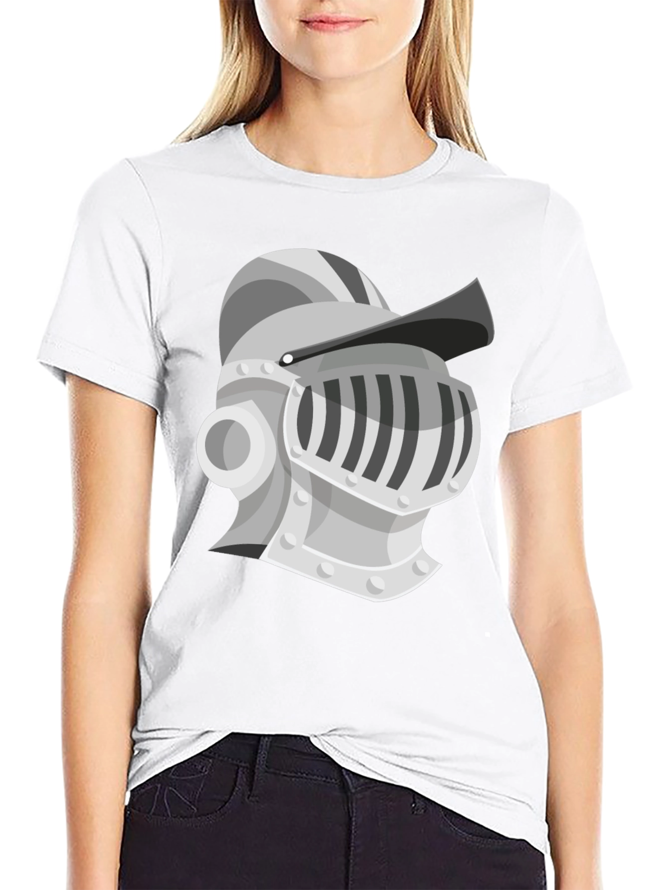 Knight Helmet Graphic Tee - Medieval Style