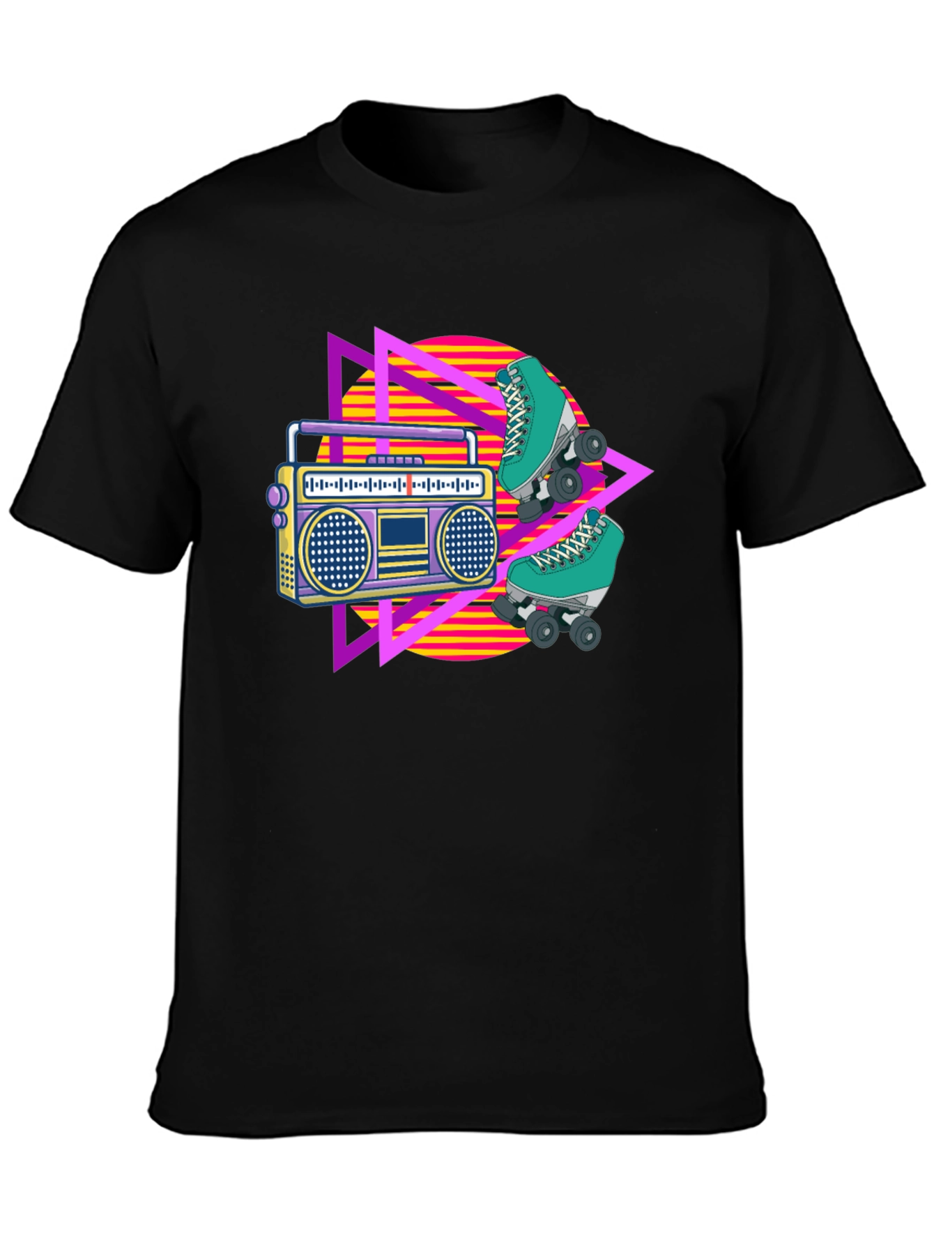 Retro Boombox & Skates Graphic T-Shirt