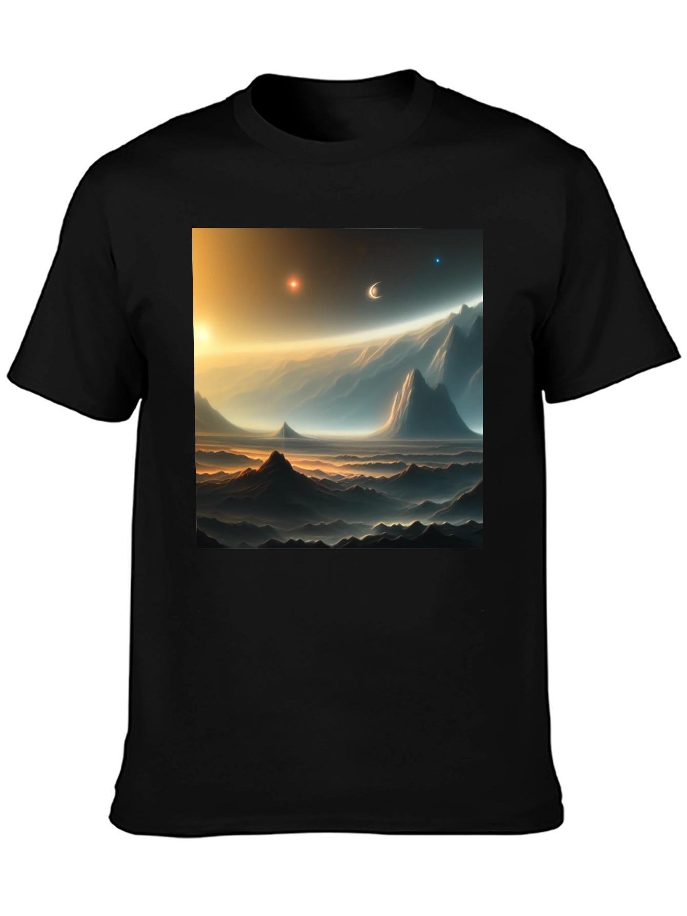 Cosmic Landscape Graphic Tee - Black