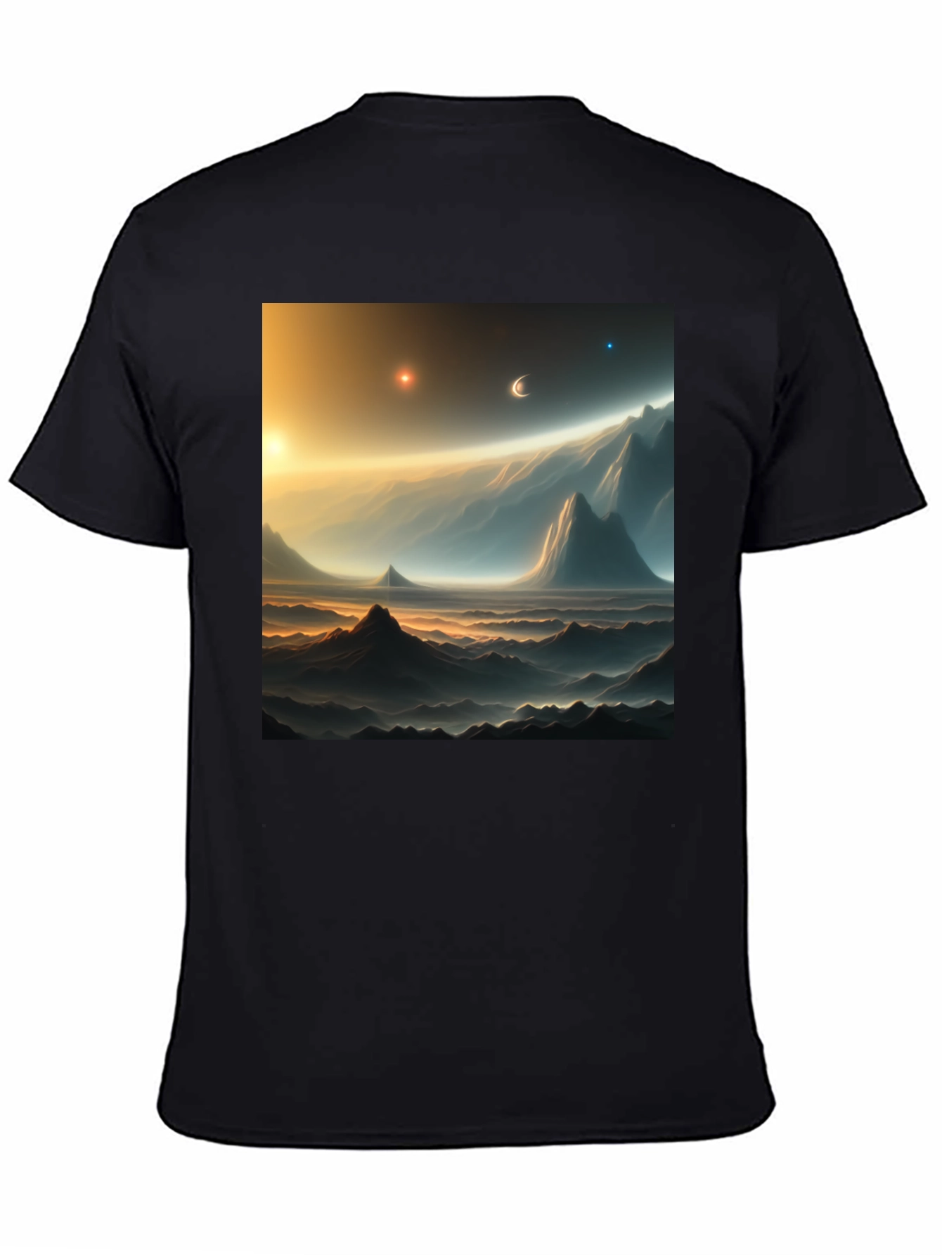 Cosmic Landscape Graphic Tee - Black