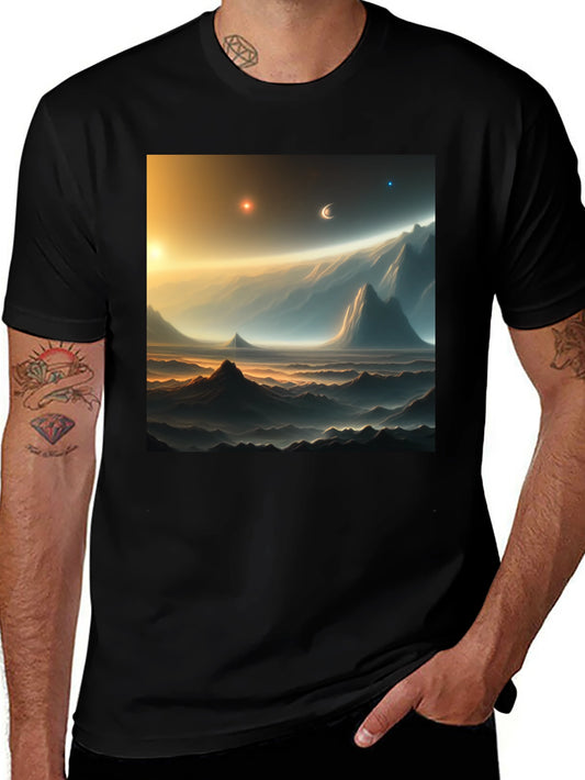 Cosmic Landscape Graphic Tee - Black