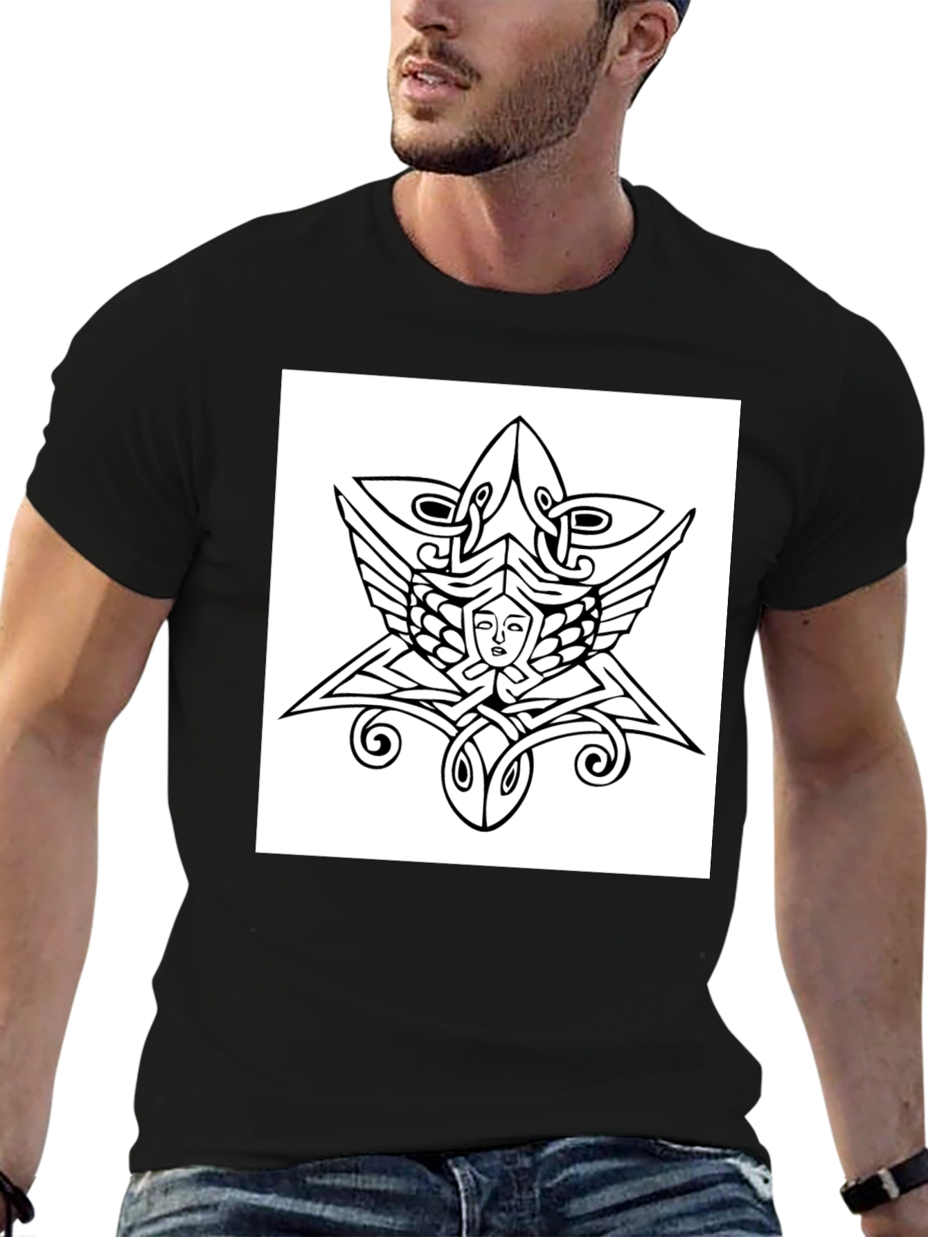 Celtic Knotwork Face Graphic Tee