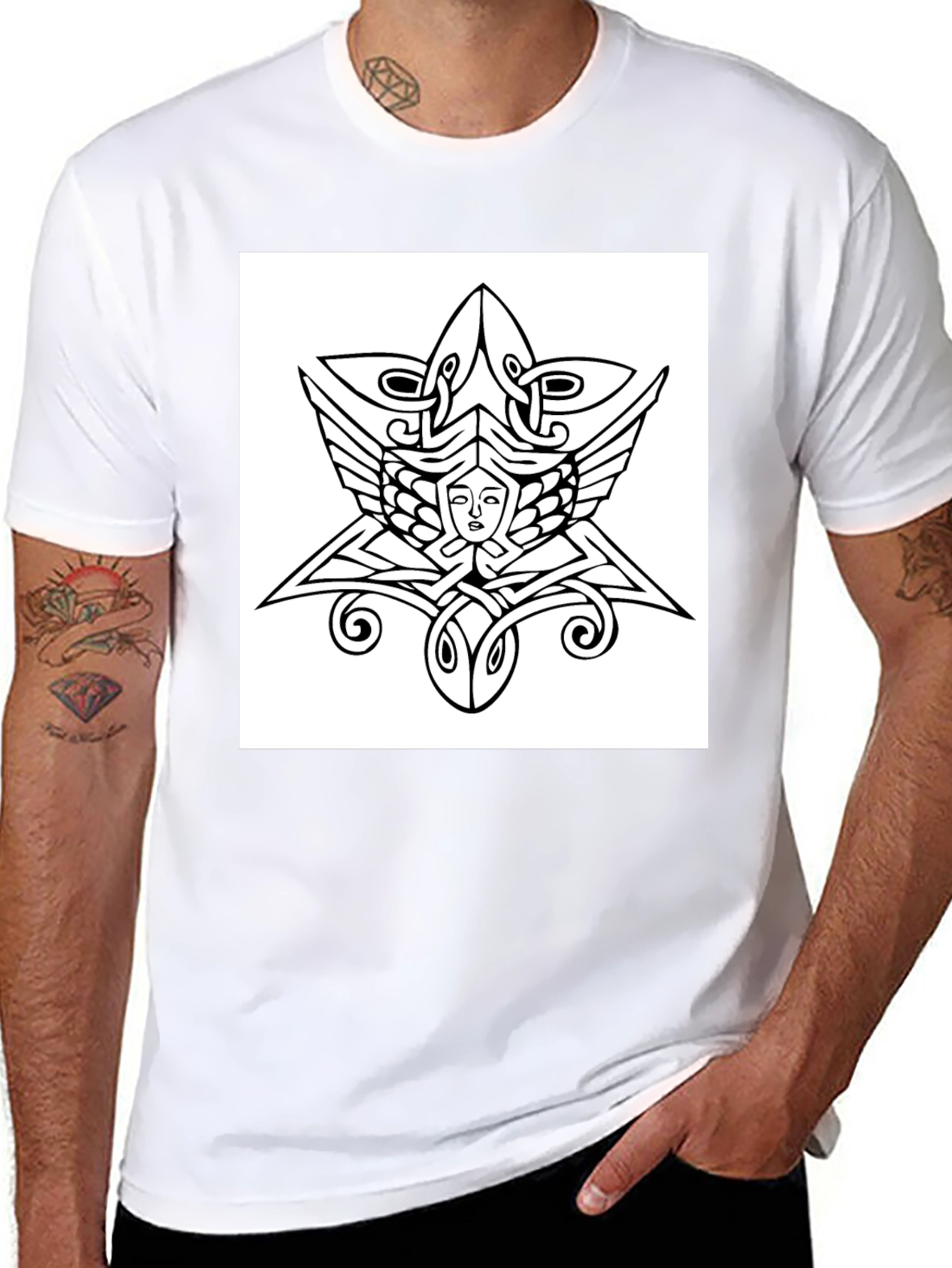 Celtic Knotwork Face Graphic Tee