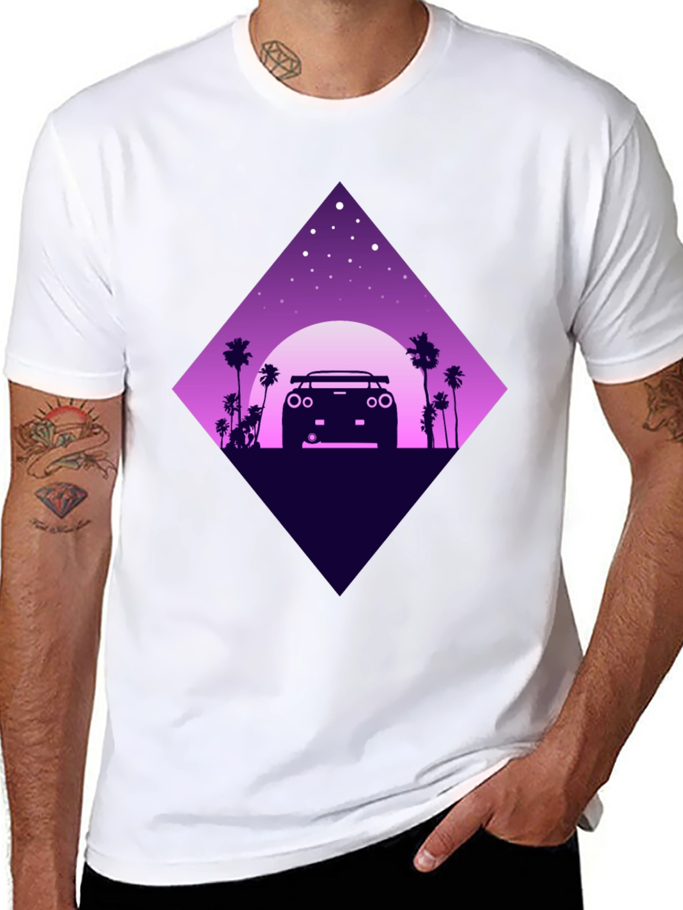 Retro Car T-Shirt - Night Drive Design