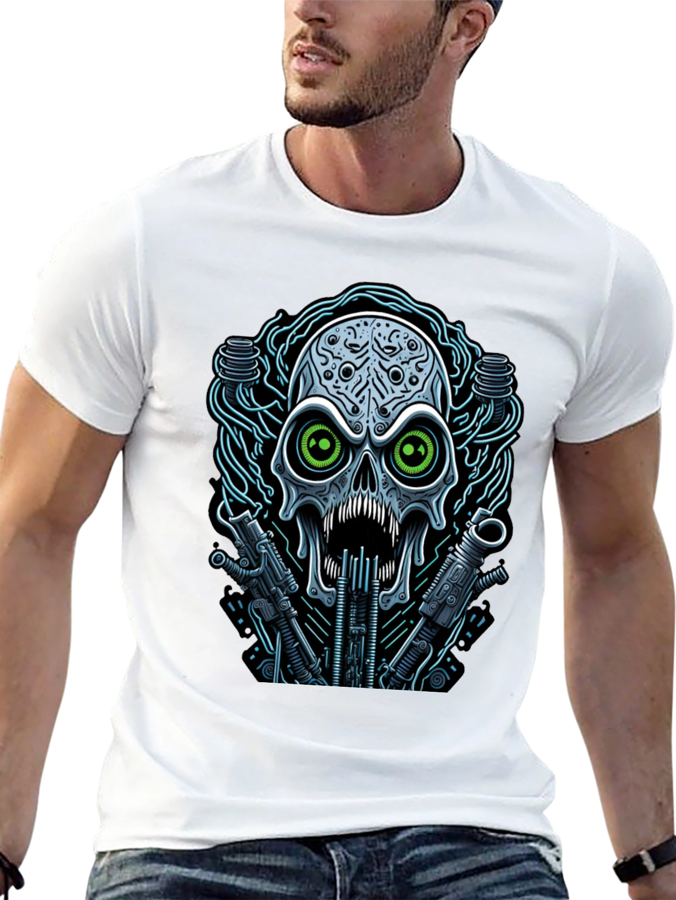 Cyberpunk Skull Graphic Tee