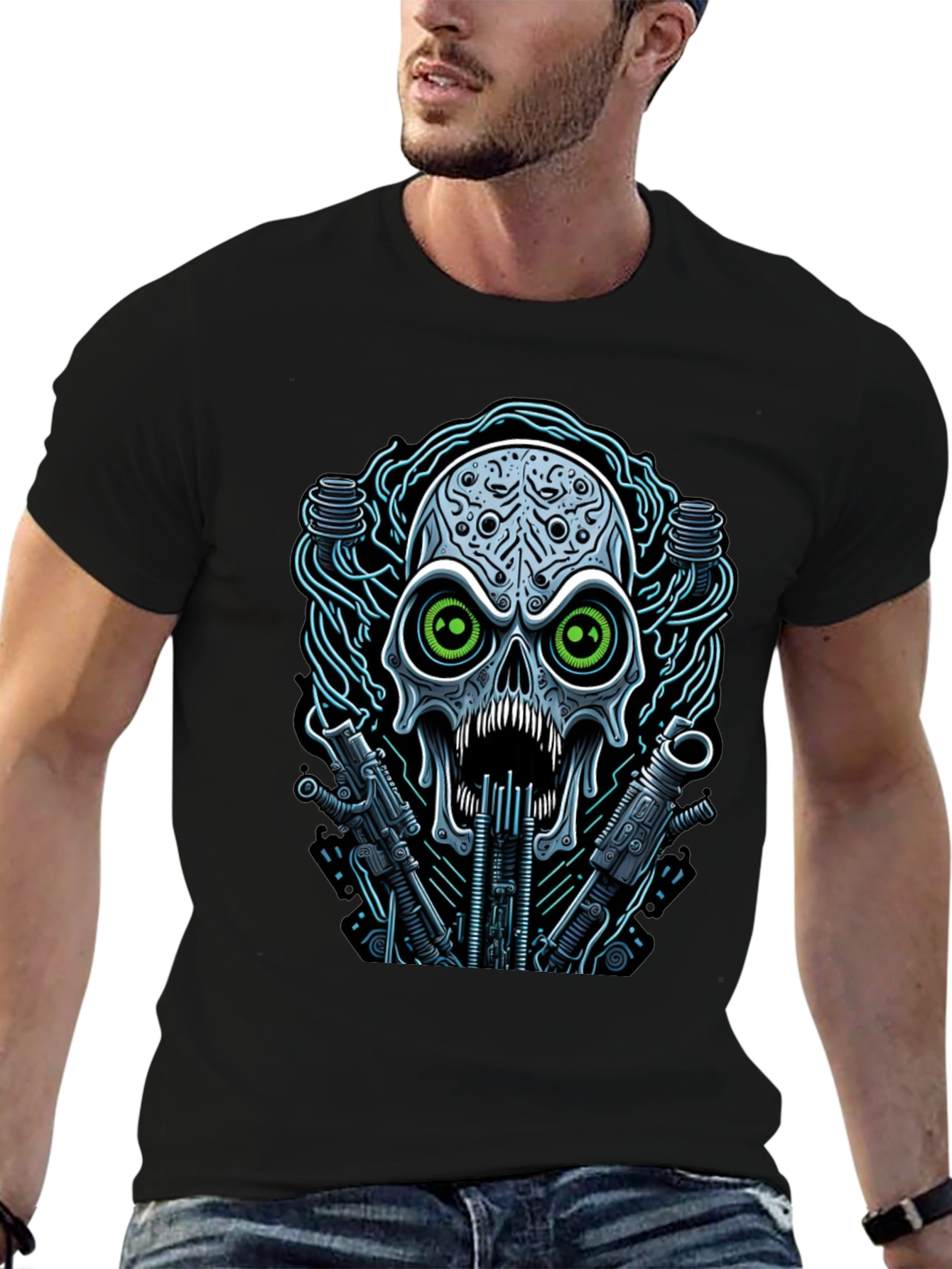 Cyberpunk Skull Graphic Tee