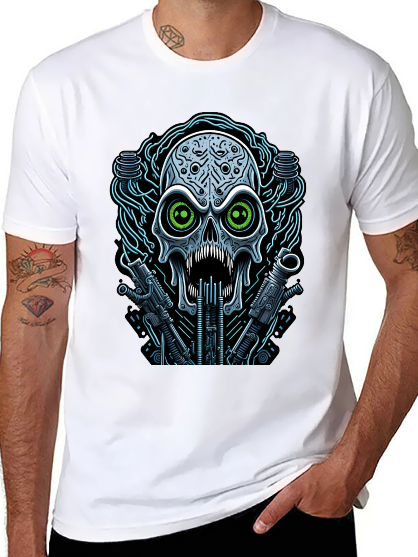 Cyberpunk Skull Graphic Tee